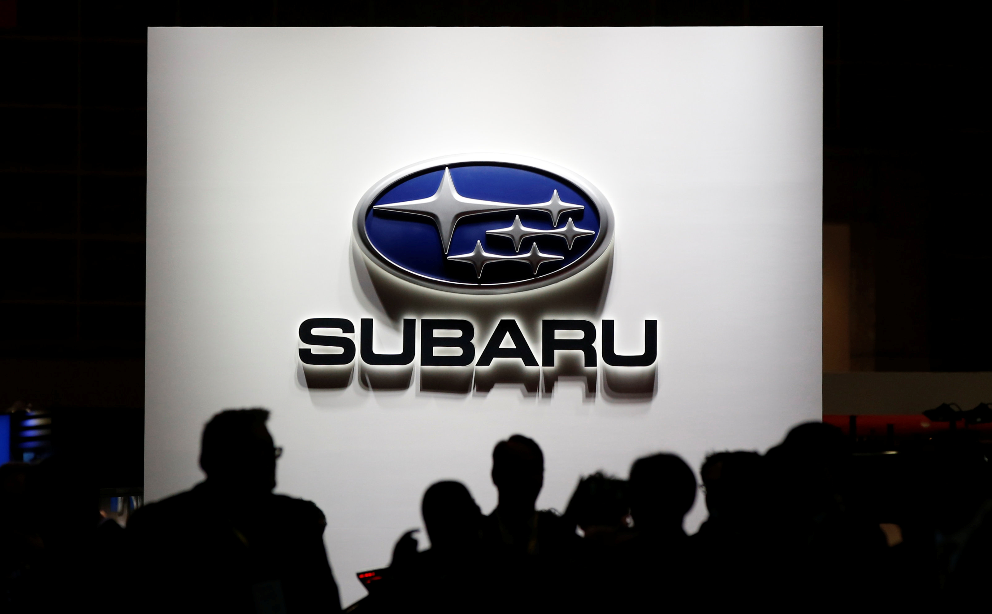 The logo of Subaru Corp. is pictured at the 45th Tokyo Motor Show in Tokyo, Japan October 25, 2017. Picture taken October 25, 2017.  REUTERS/Toru Hanai