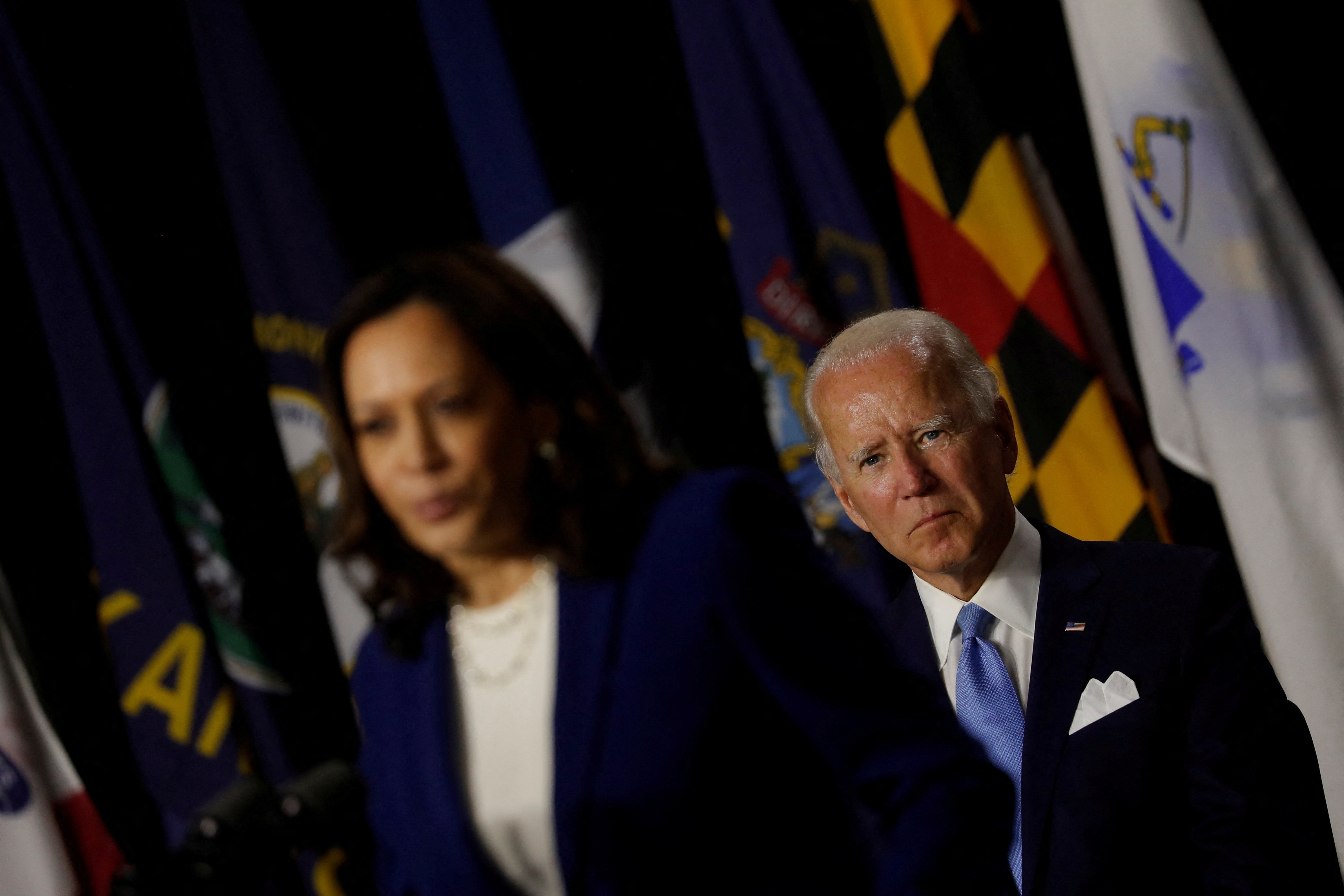Democratic presidential candidate Biden and vice presidential candidate Harris hold first joint campaign appearance as a ticket in Wilmington, Delaware