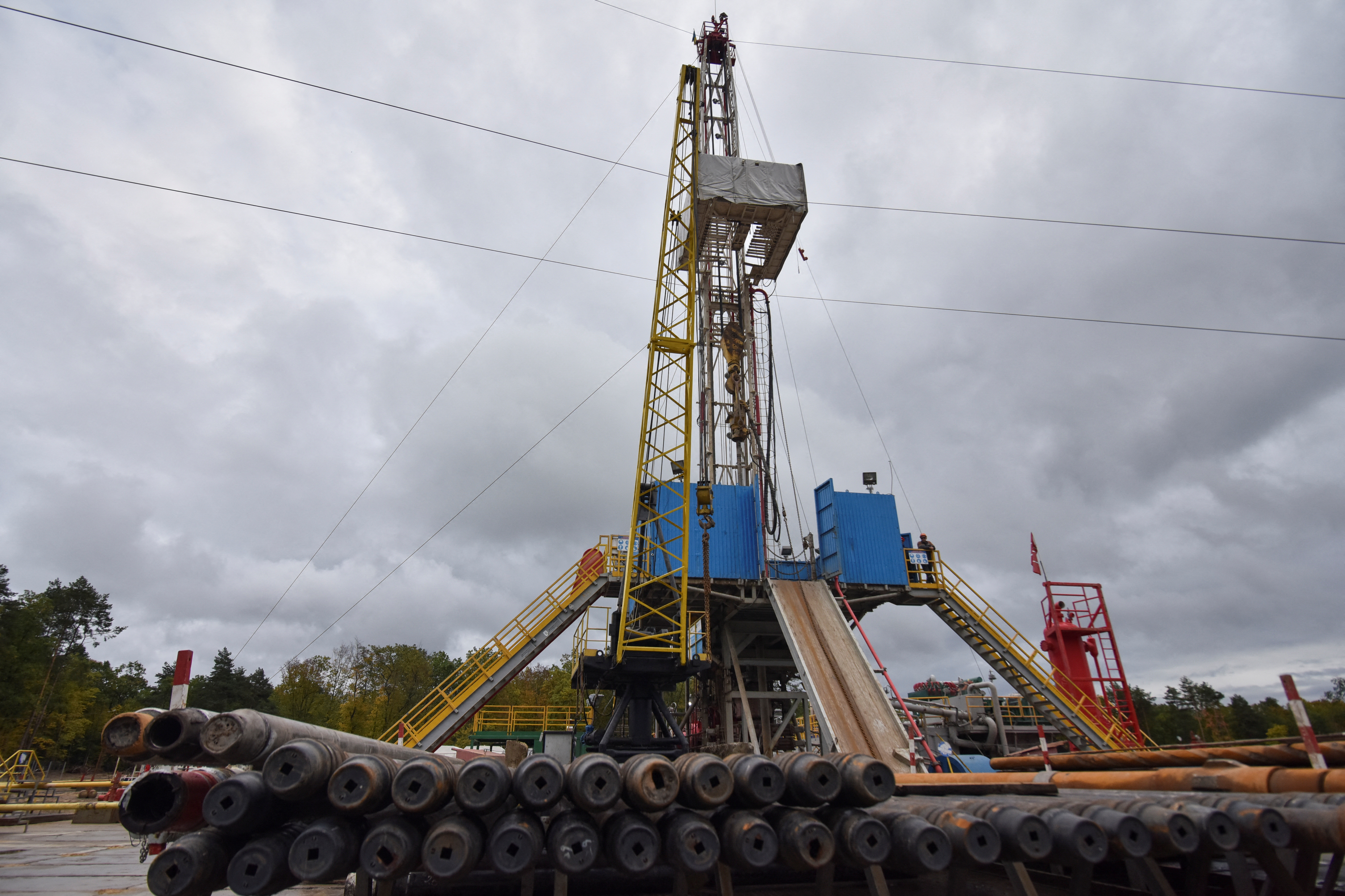 General view shows a gas well of Ukraine's state energy company Naftogaz in Lviv region