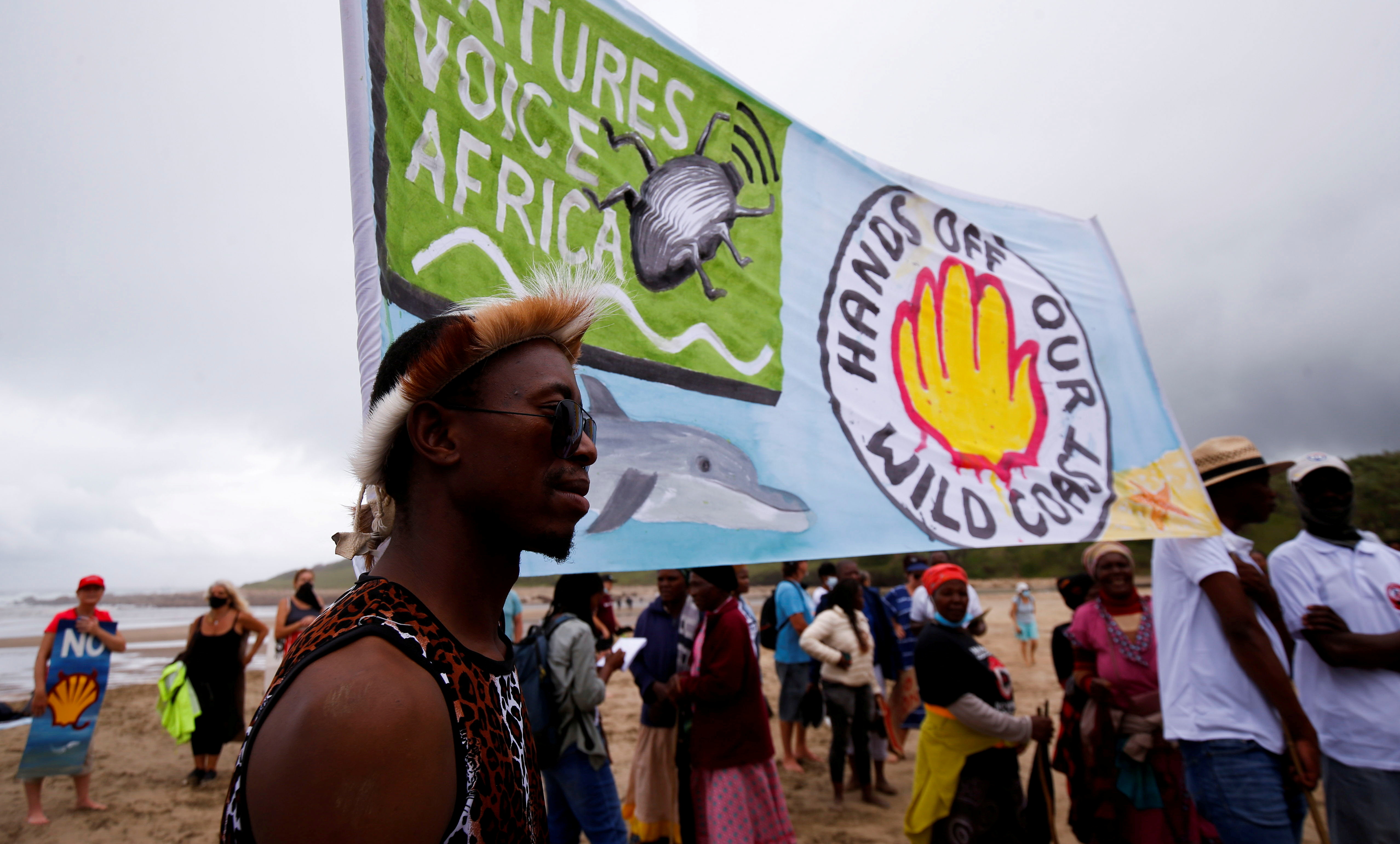 A protest against Royal Dutch Shell's plans to start seismic surveys to explore petroleum systems on South Africa's popular Wild Coast. www.theexchange.africa