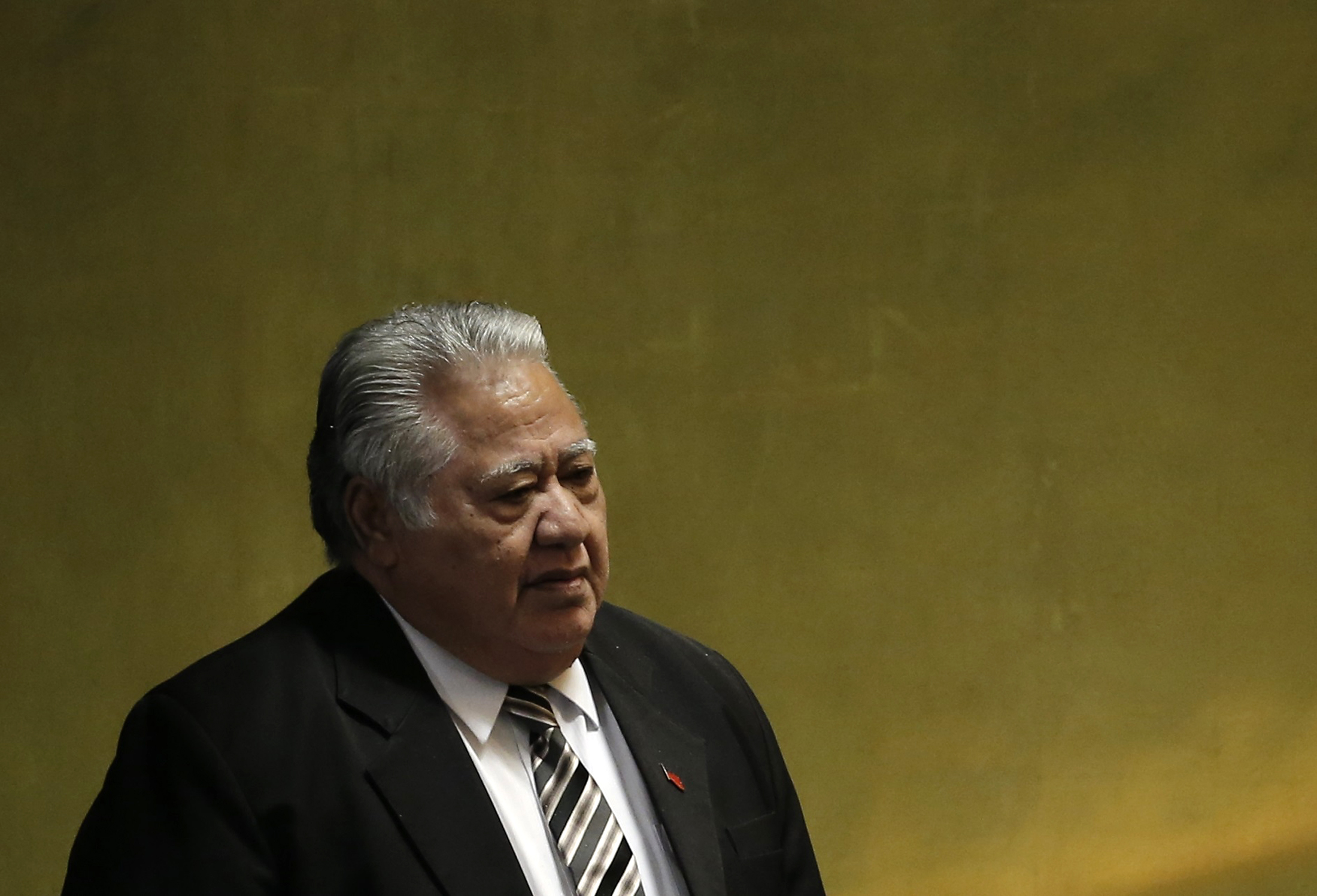 Prime Minister Tuilaepa Sailele Malielegaoi of Samoa arrives to address the 71st United Nations General Assembly in the Manhattan borough of New York, U.S., September 23, 2016. REUTERS/Mike Segar