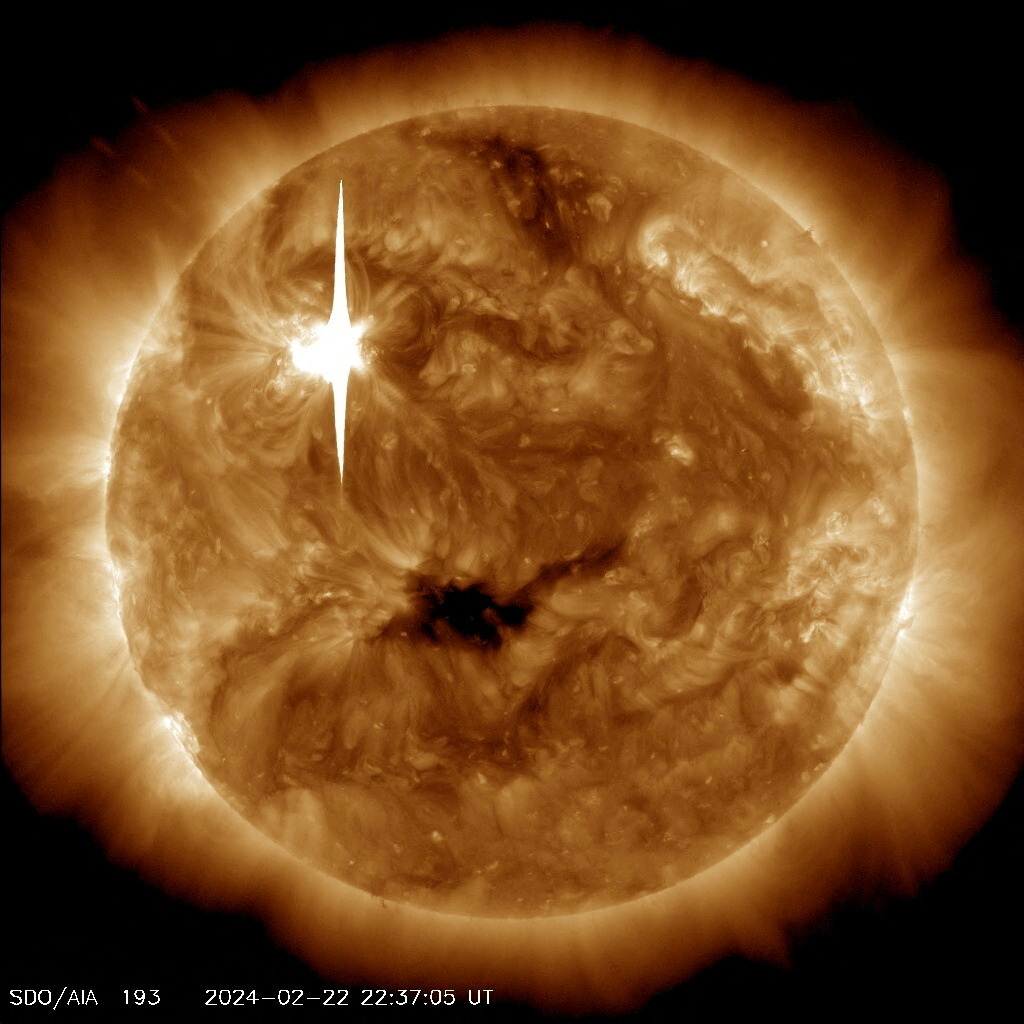 The Sun emits a solar flare