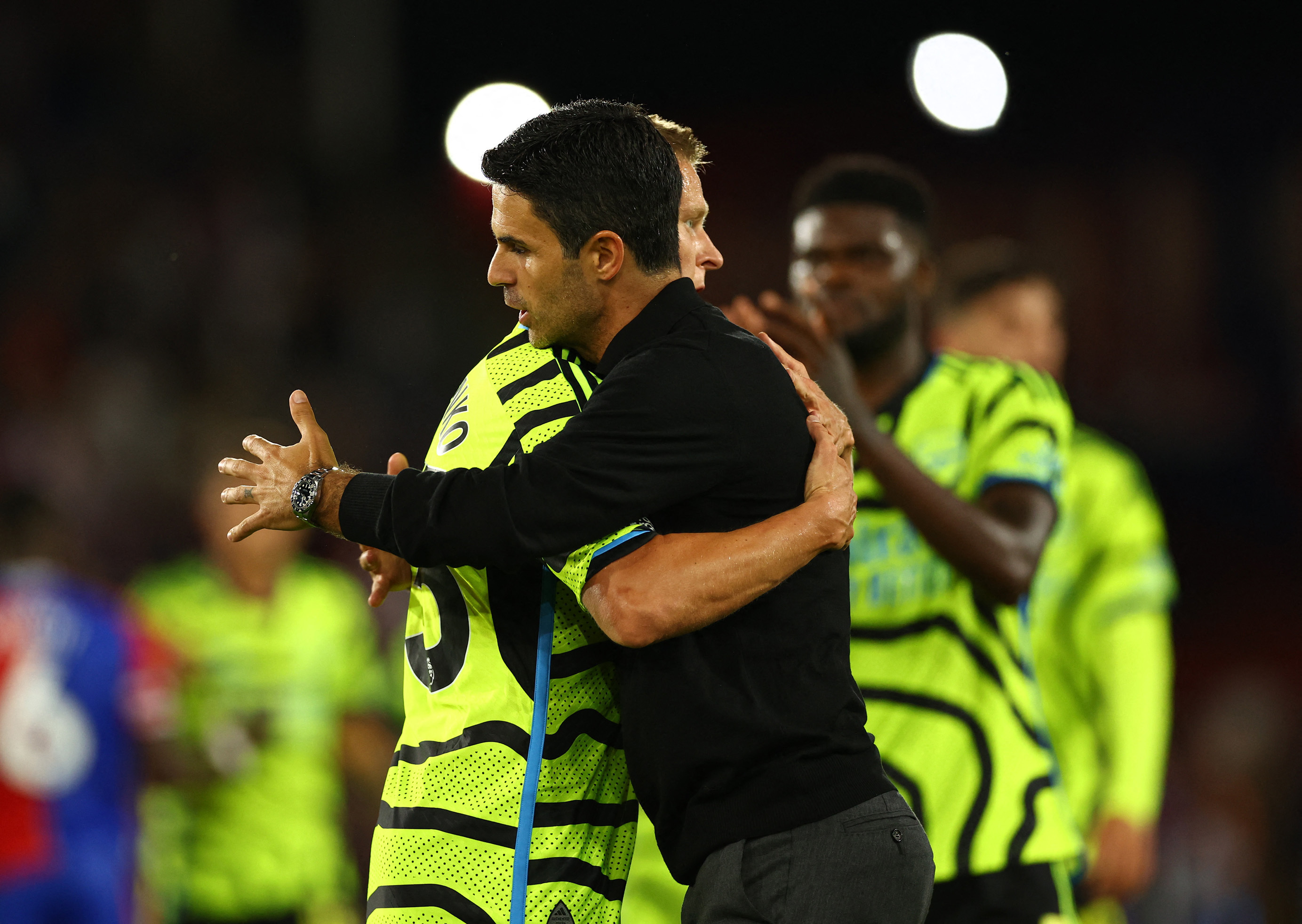 Arsenal's Arteta delighted with win at Palace despite Tomiyasu red card