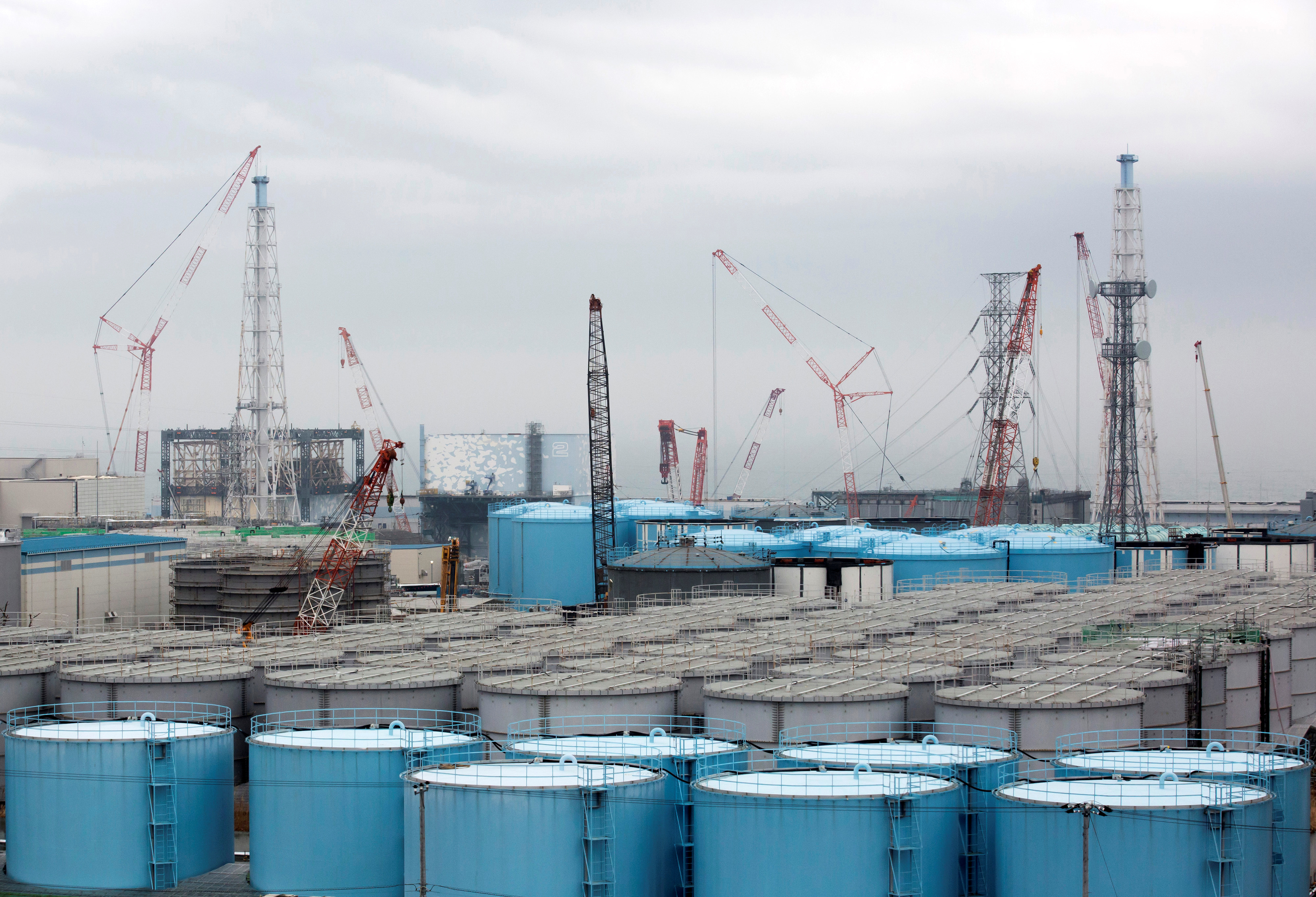 Storage tanks for contaminated water stand at TEPCO's Fukushima Dai-ichi nuclear power plant in Okuma, Fukushima