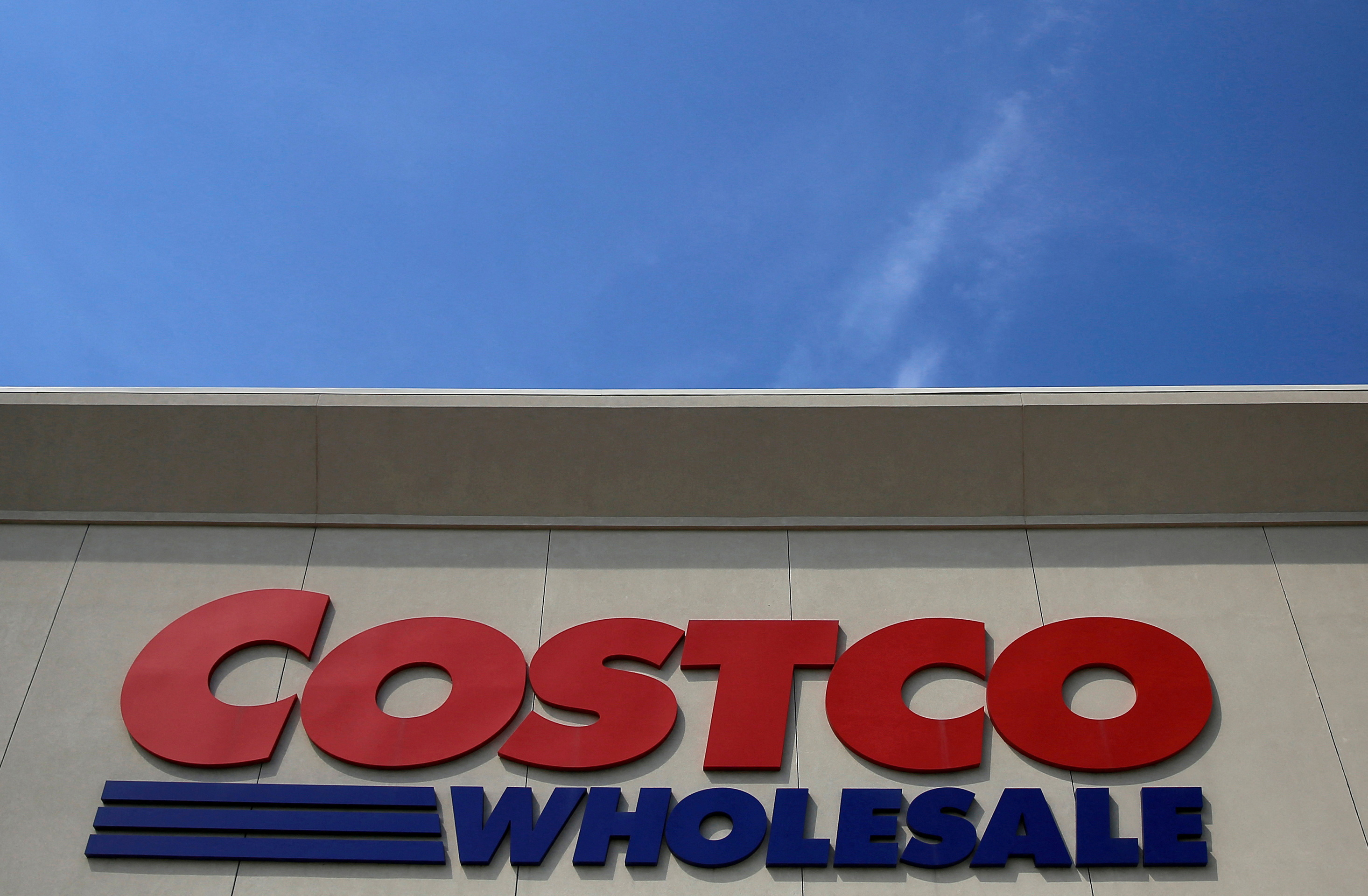 A sign is seen outside a Costco Wholesale store in Glenview
