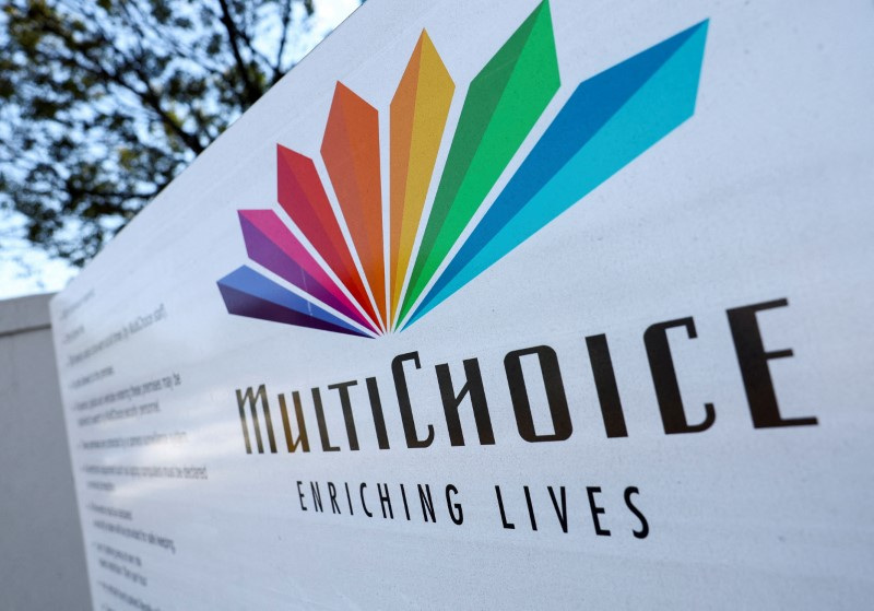 MultiChoice logo is displayed outside the company in Cape Town