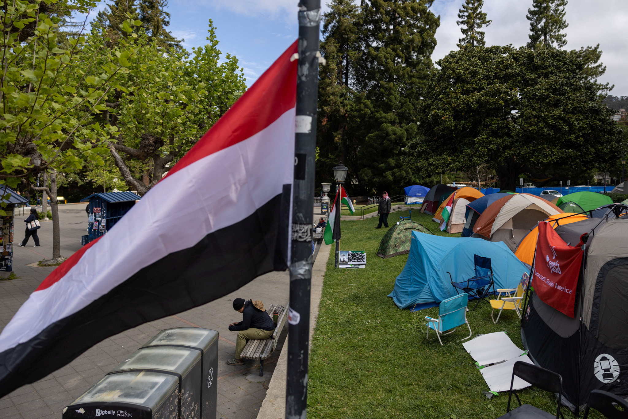 Protests continue at a protest encampment in support of Palestinians at University of California, Berkeley