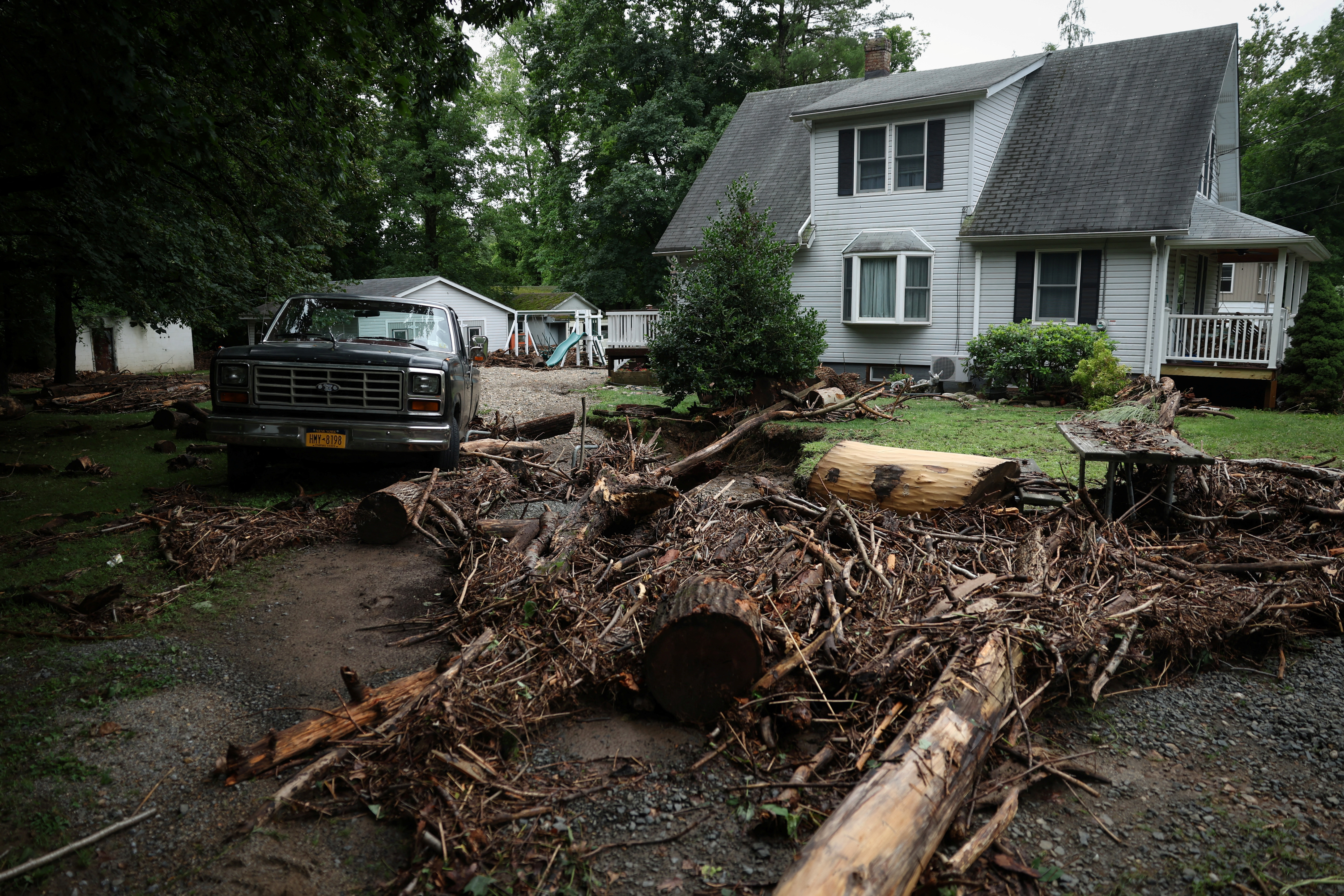Damage from flooding in Stony Point, New York