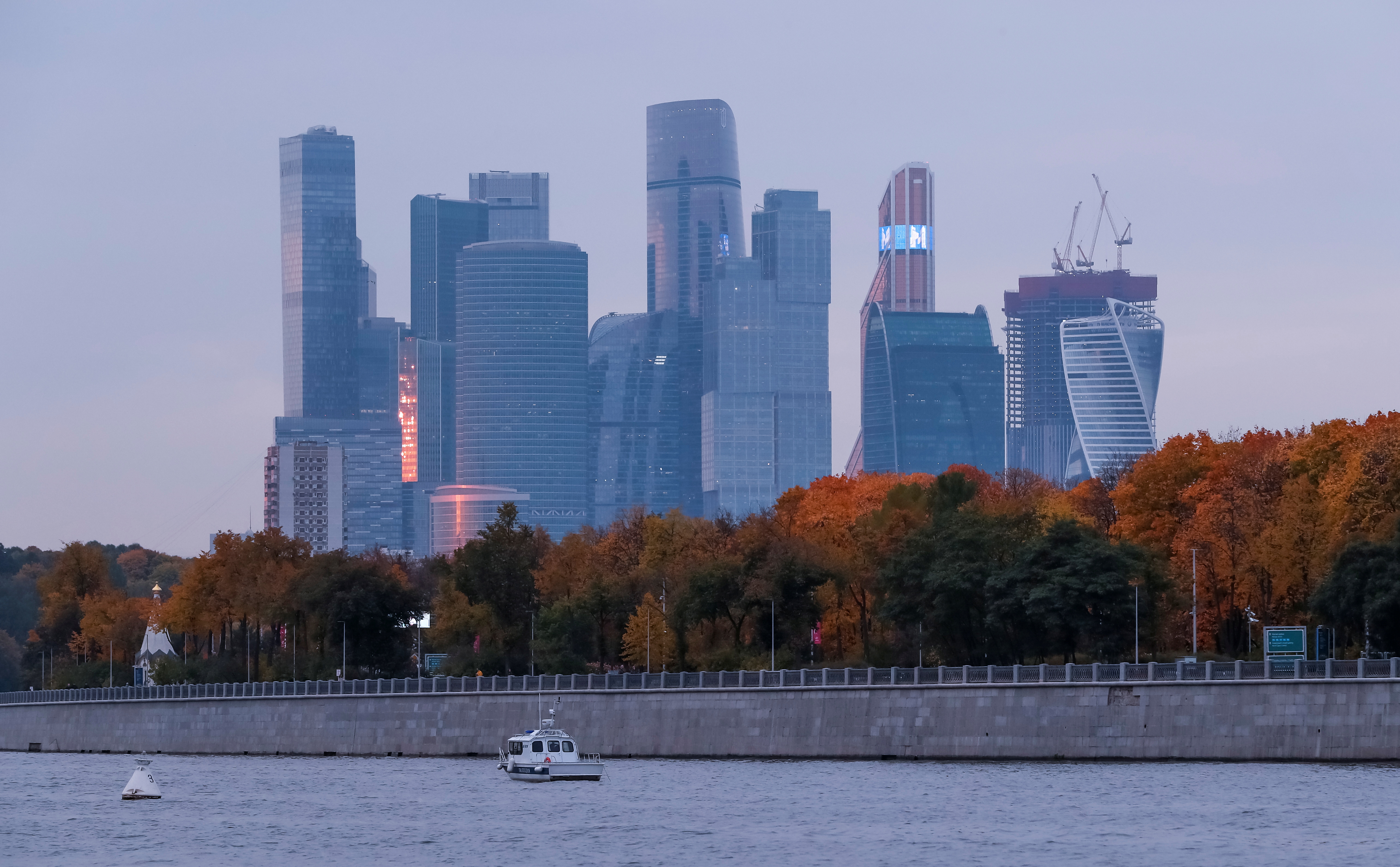 A view of the Moscow International Business Centre at the autumn day