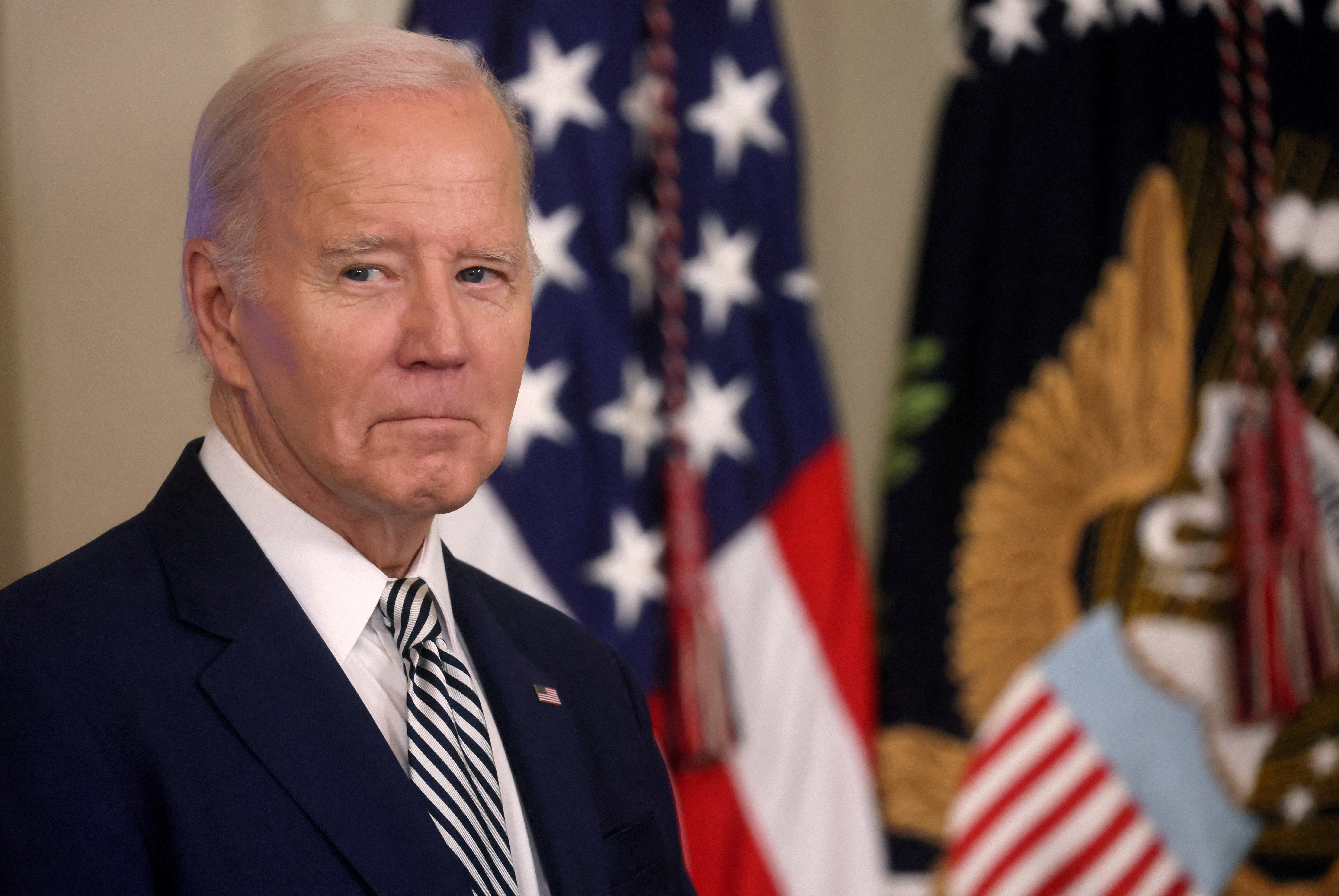 US President Joe Biden holds an event to sign an executive order regarding artificial intelligence at the White House in Washington