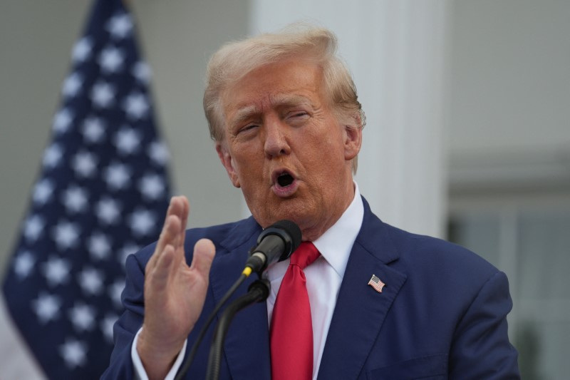 Republican presidential nominee and former U.S. President Donald Trump holds a press conference in Bedminster