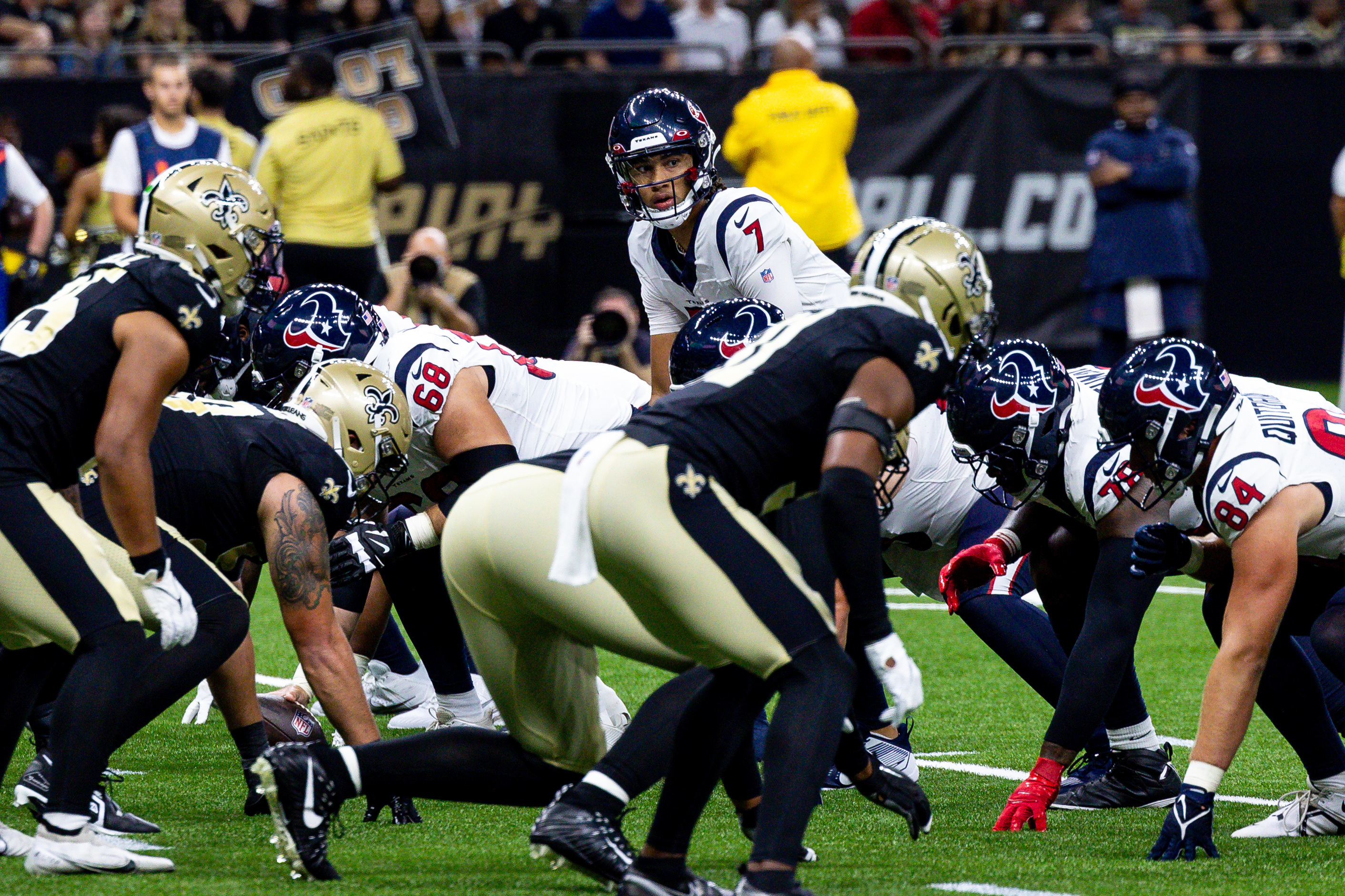 NFL umpire Ramon George (128) during an NFL preseason game between the New  Orleans Saints and the Houston Texans on Saturday, August 13, 2022, in  Houston. (AP Photo/Matt Patterson Stock Photo - Alamy