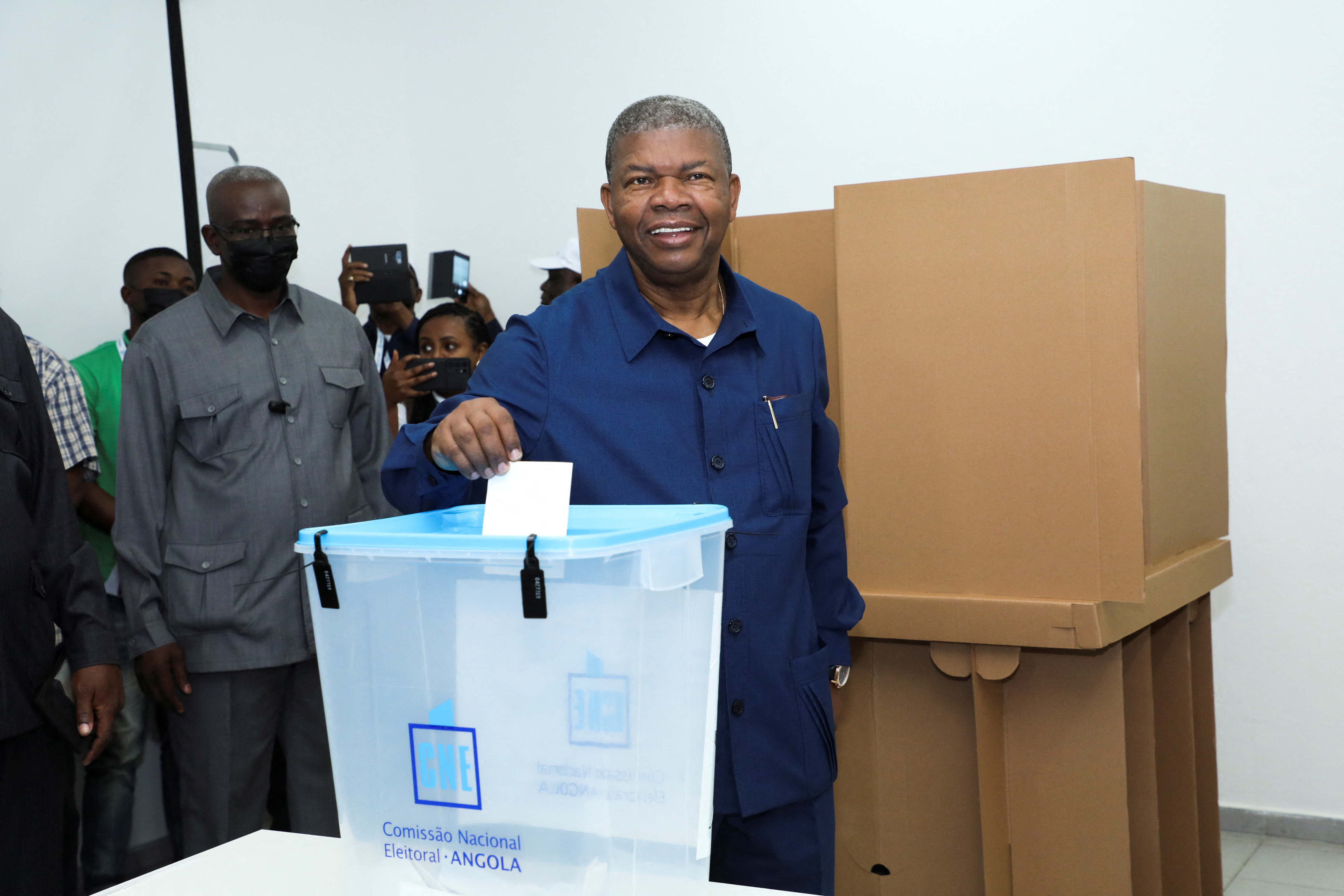 Angolan President Lourenco casts his vote in general election in Luanda