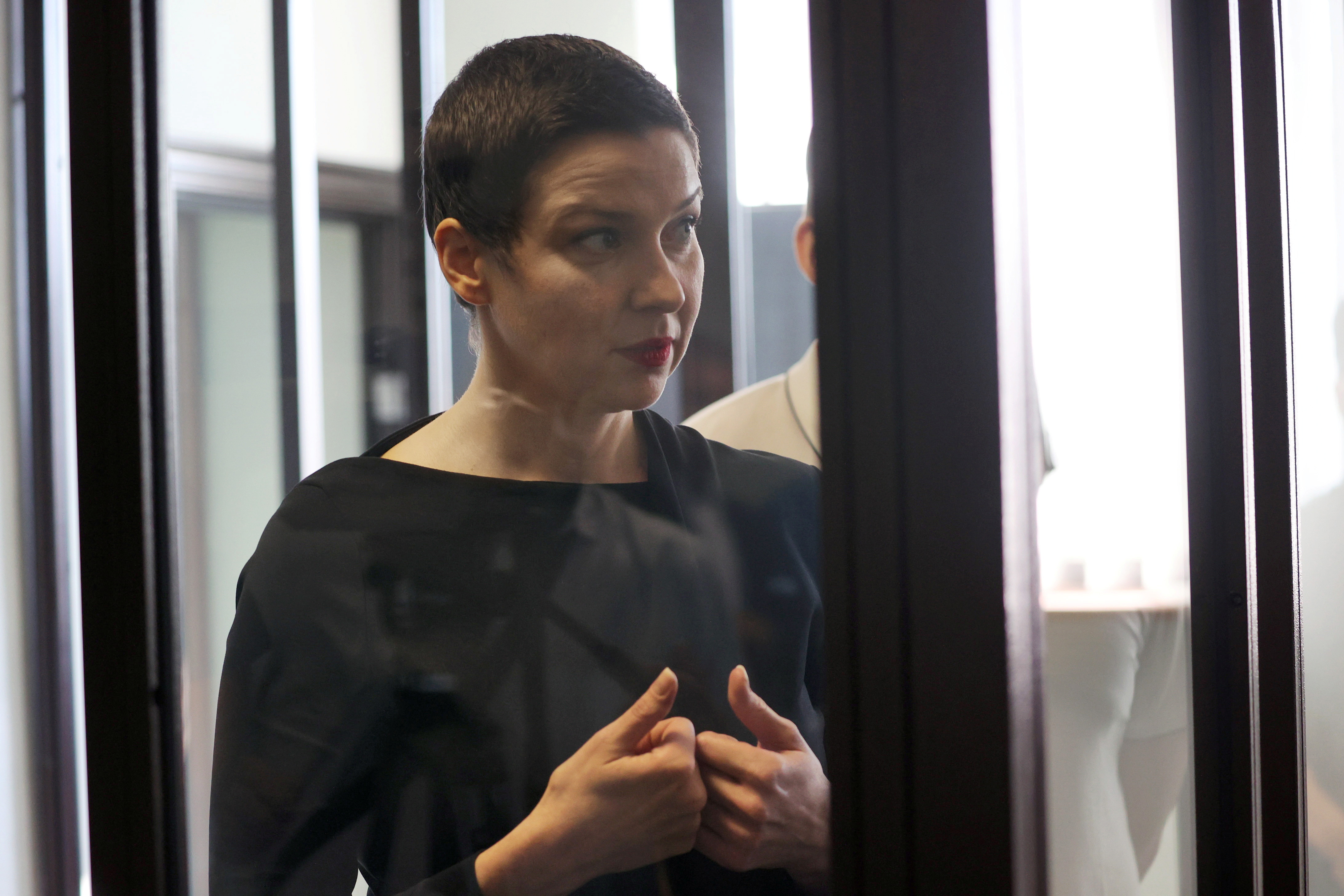Belarusian opposition politician Maria Kolesnikova attends a court hearing in Minsk