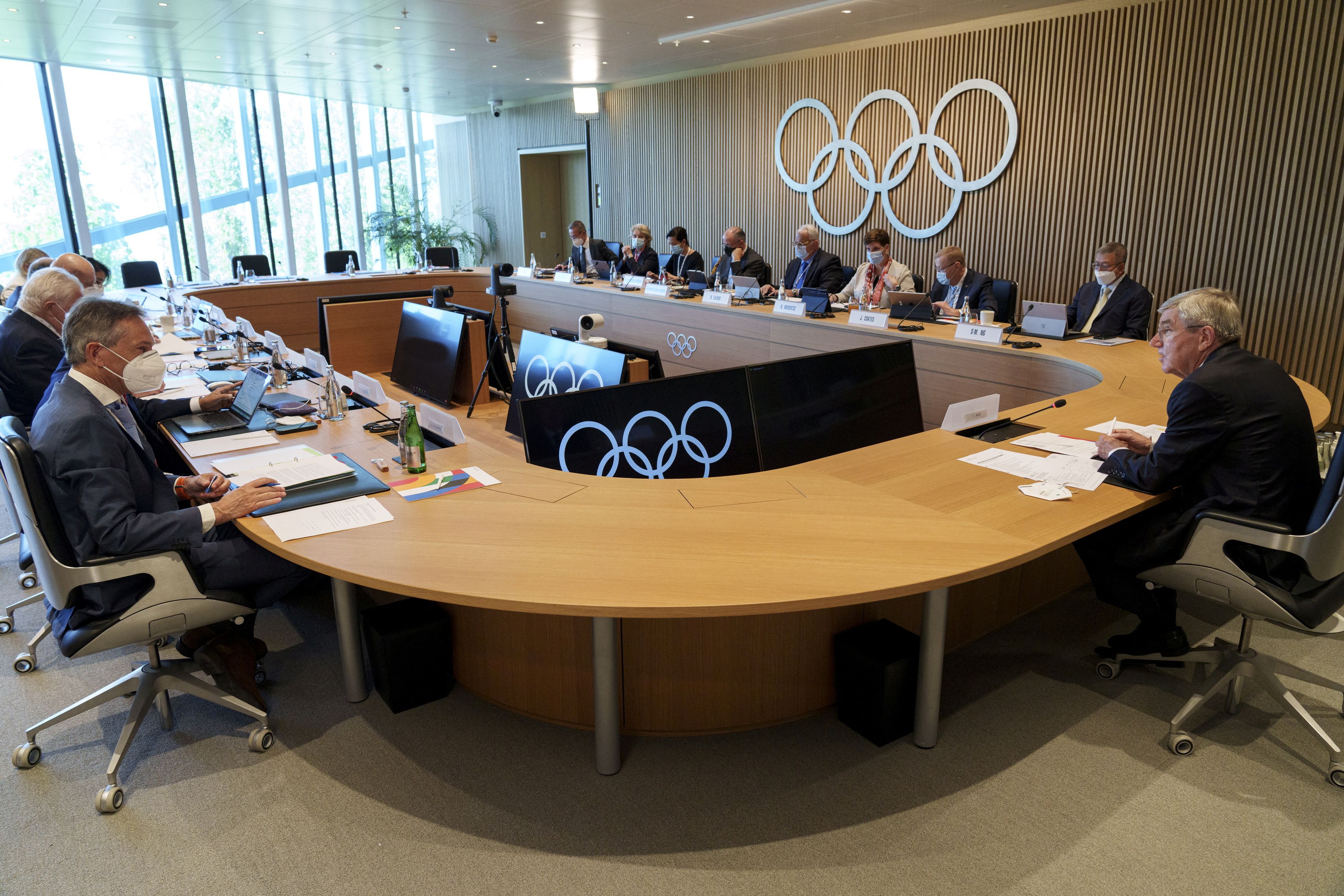IOC President Bach holds the IOC Executive Board Meeting at Olympic House in Lausanne