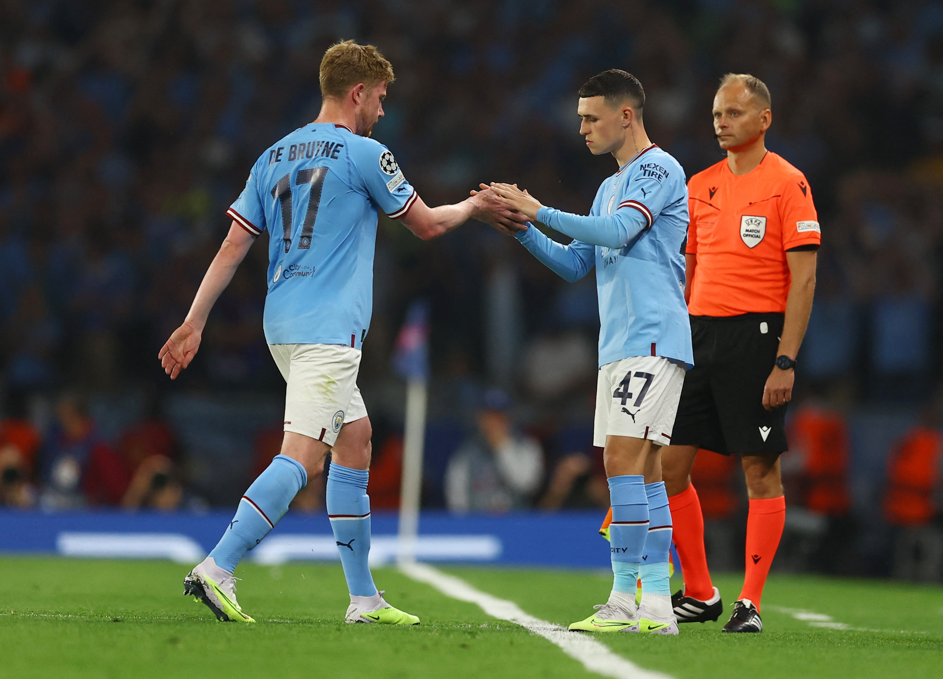 Man City's De Bruyne forced off again in a Champions League final