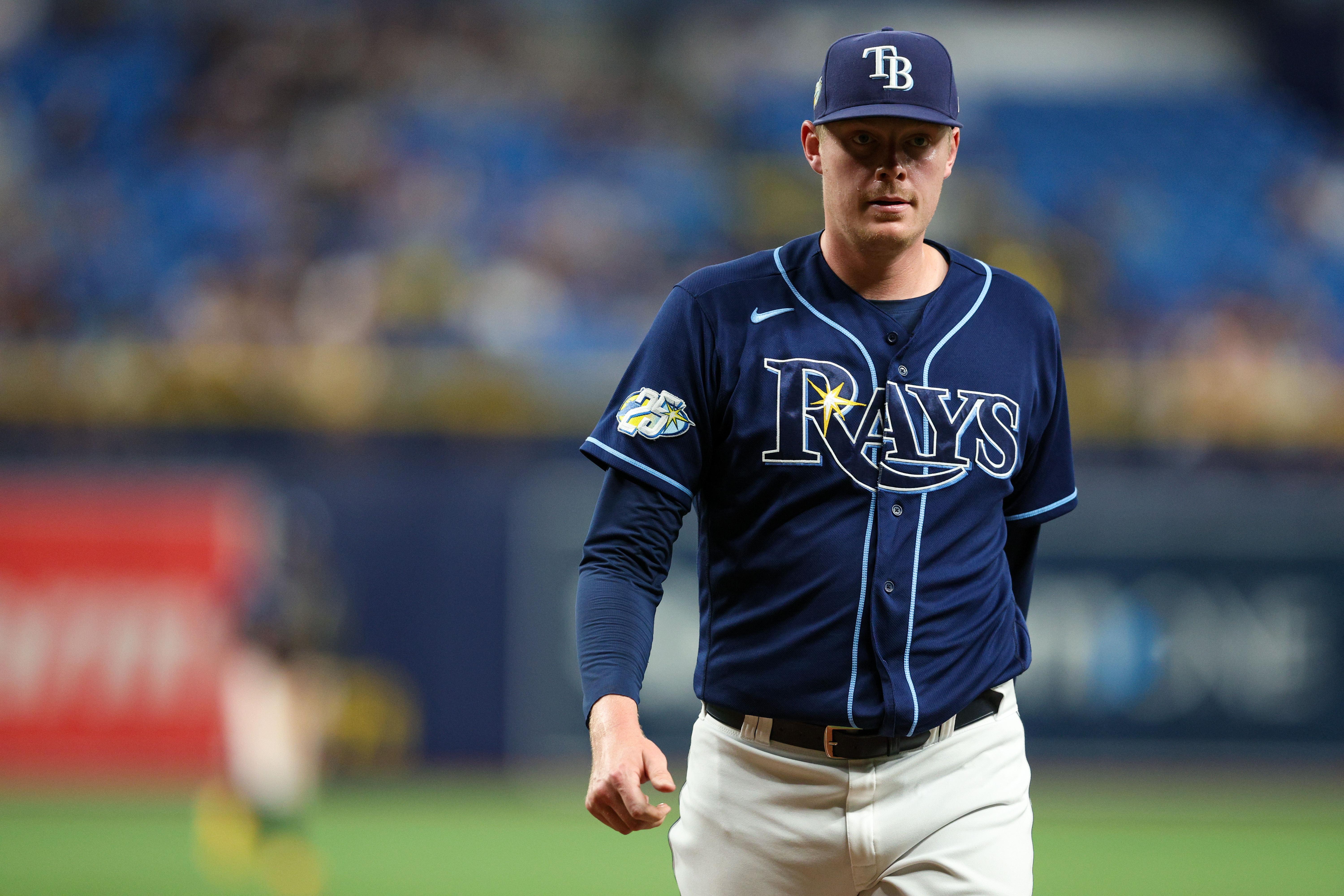 Tampa Bay Rays' Ji-Man Choi (26) warms up before a baseball game against  the Kansas City Royals at Kauffman Stadium in Kansas City, Mo., Monday,  April 29, 2019. (AP Photo/Orlin Wagner Stock