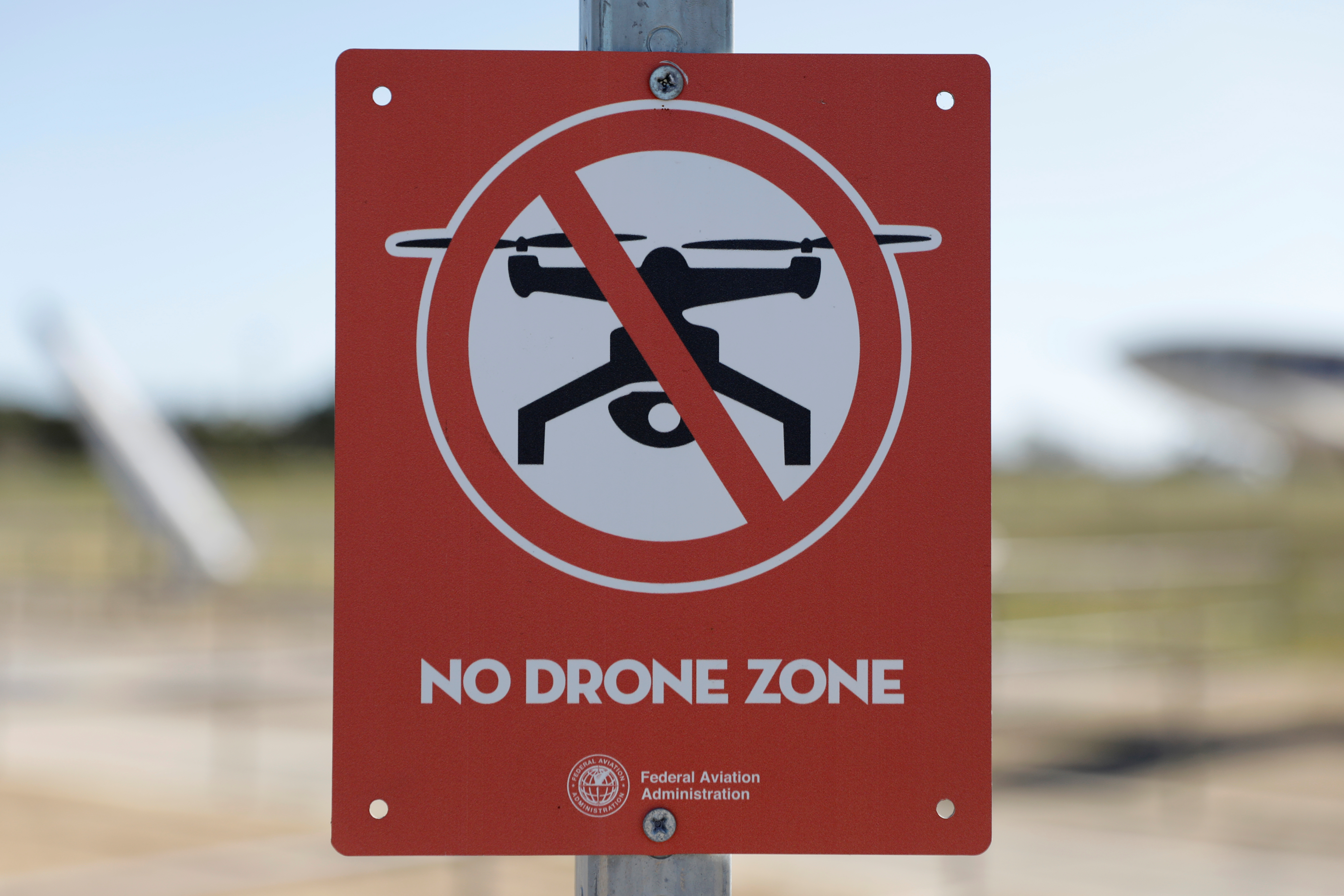 FAA sign warns against the use of civilian drones outside Point Mugu NAS