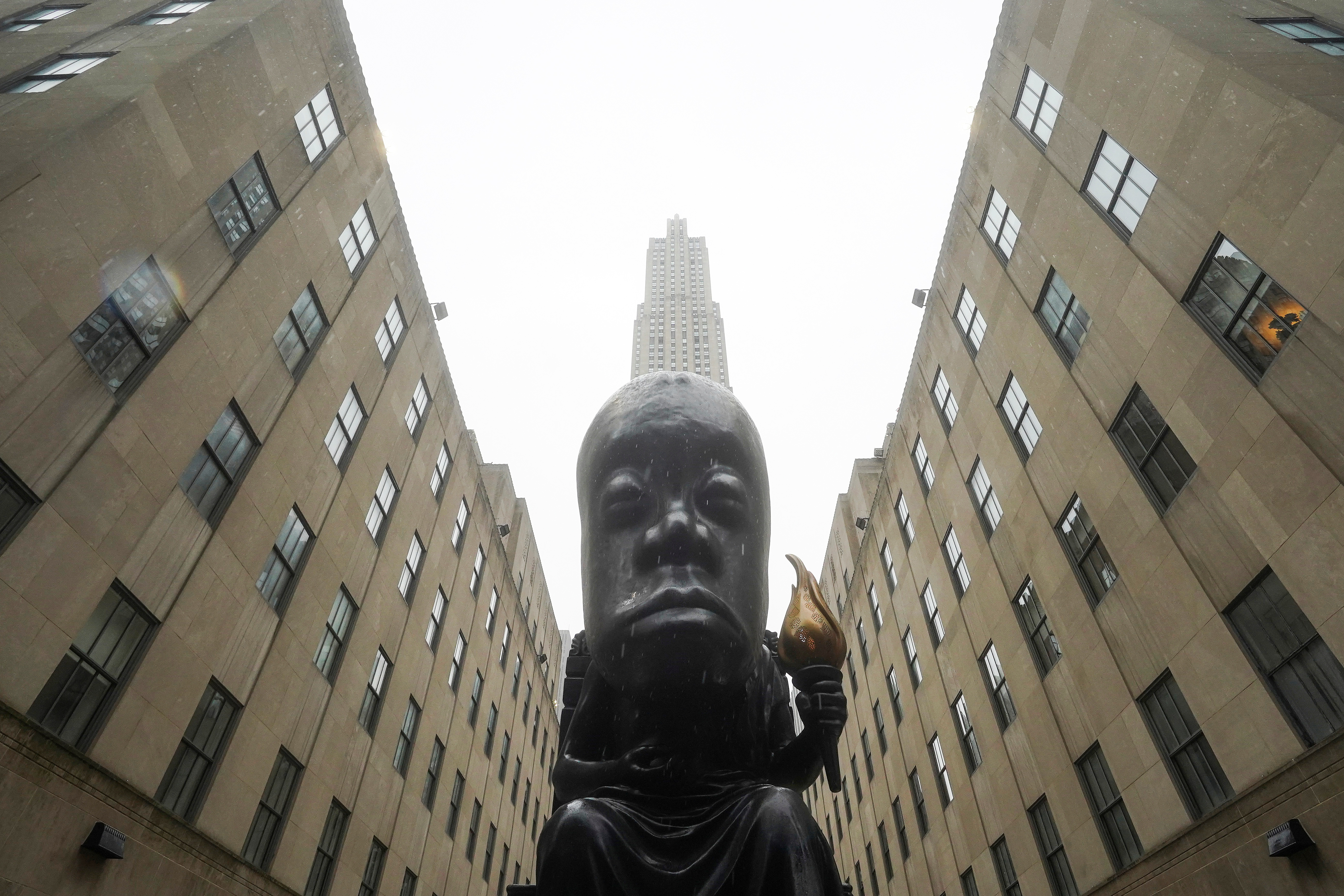 Sanford Biggers statue 'Oracle' is pictured in New York City
