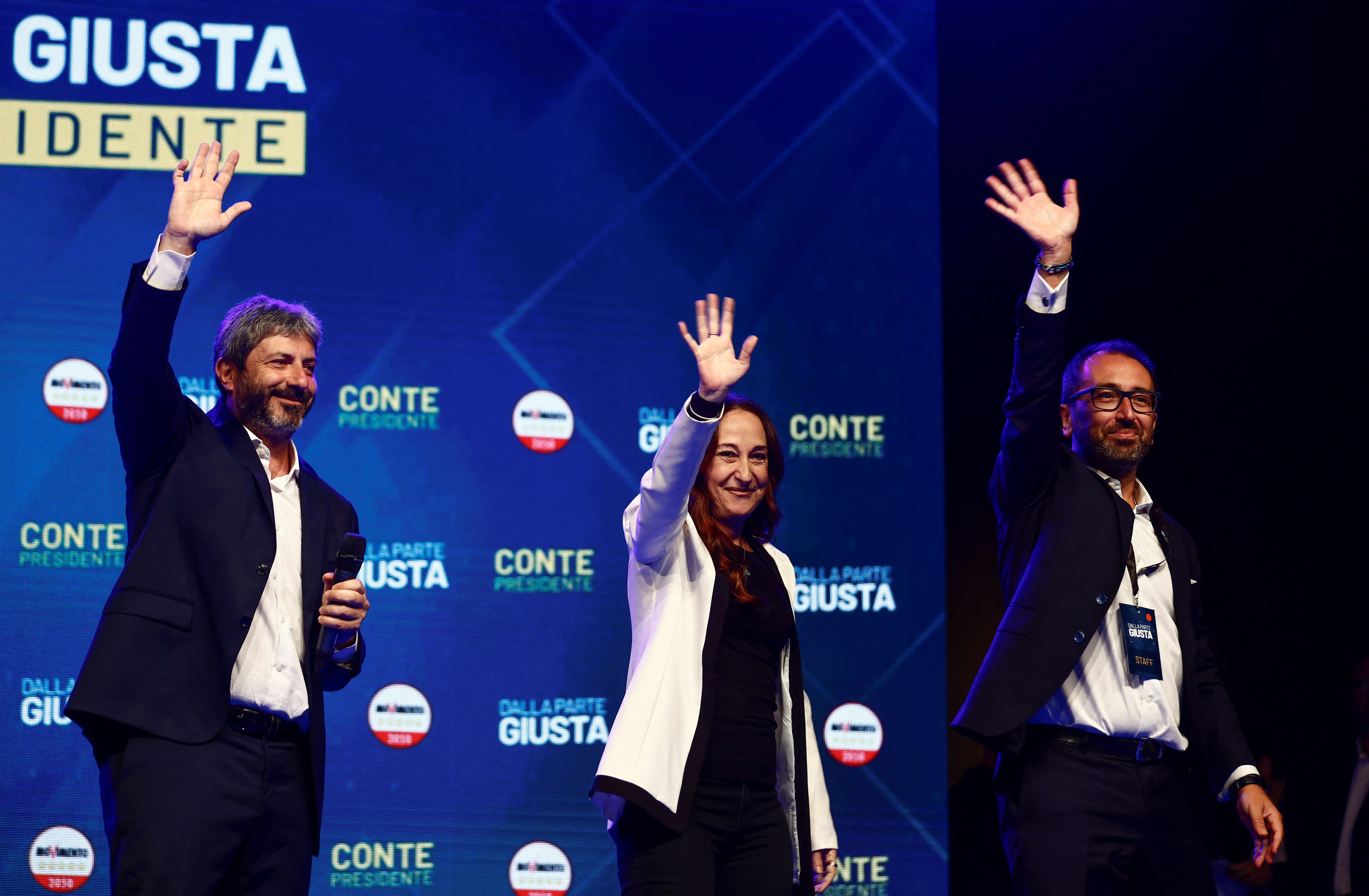 Italy's 5-Star leader Conte holds final campaign rally