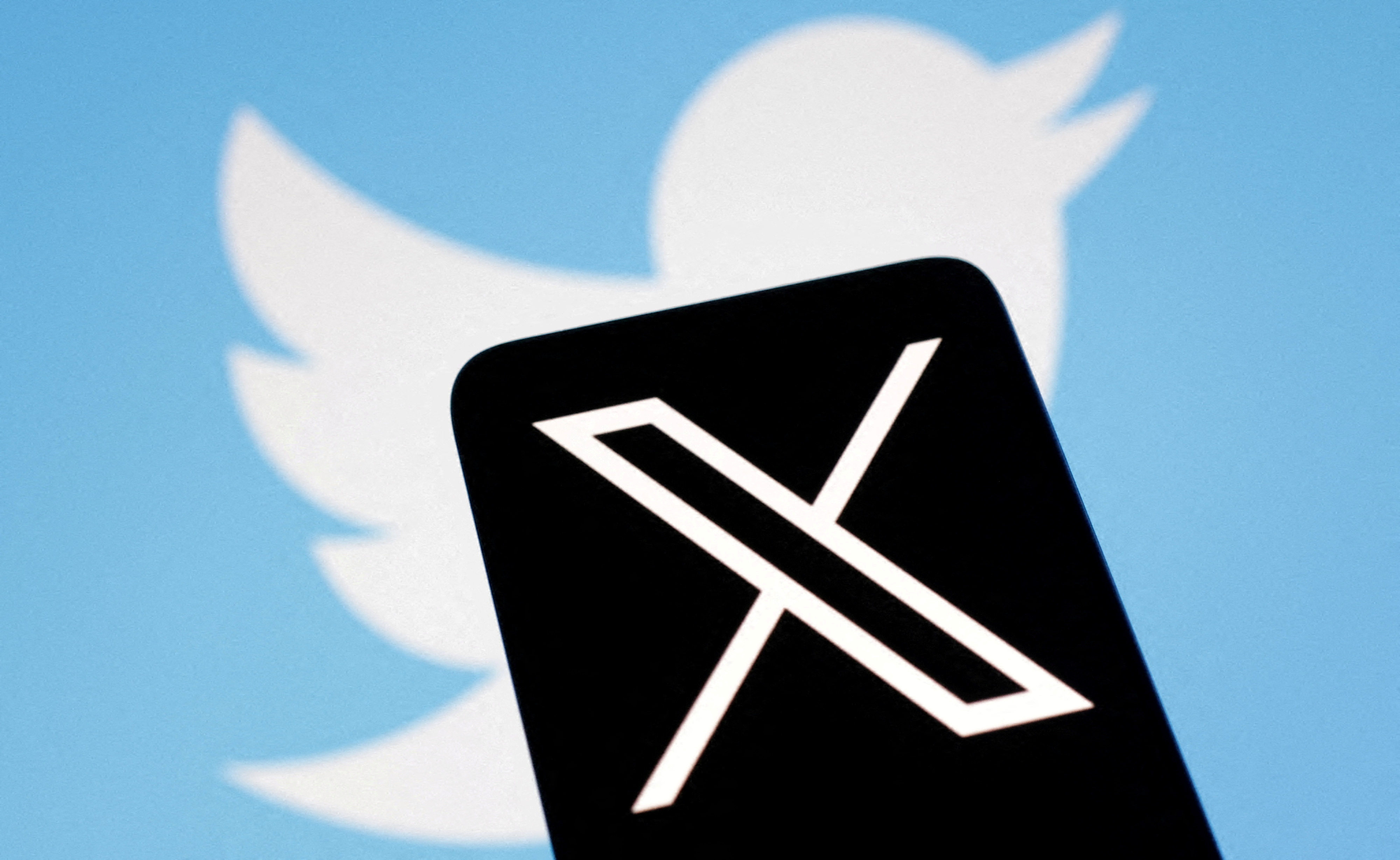 Illustration shows Twitter's new logo