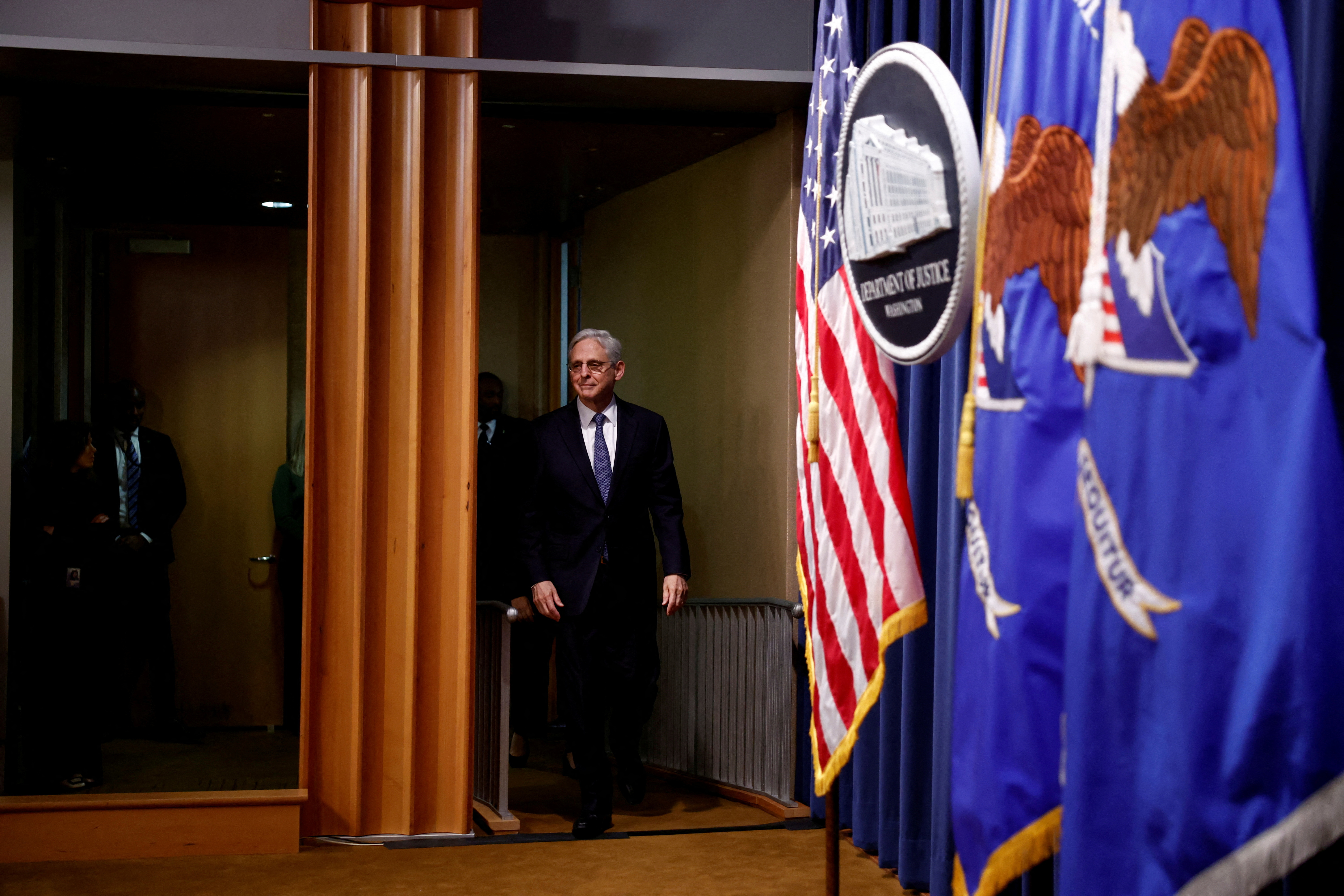 U.S. Attorney General Garland makes announcement about special counsel for Justice Department Trump investigations in Washington