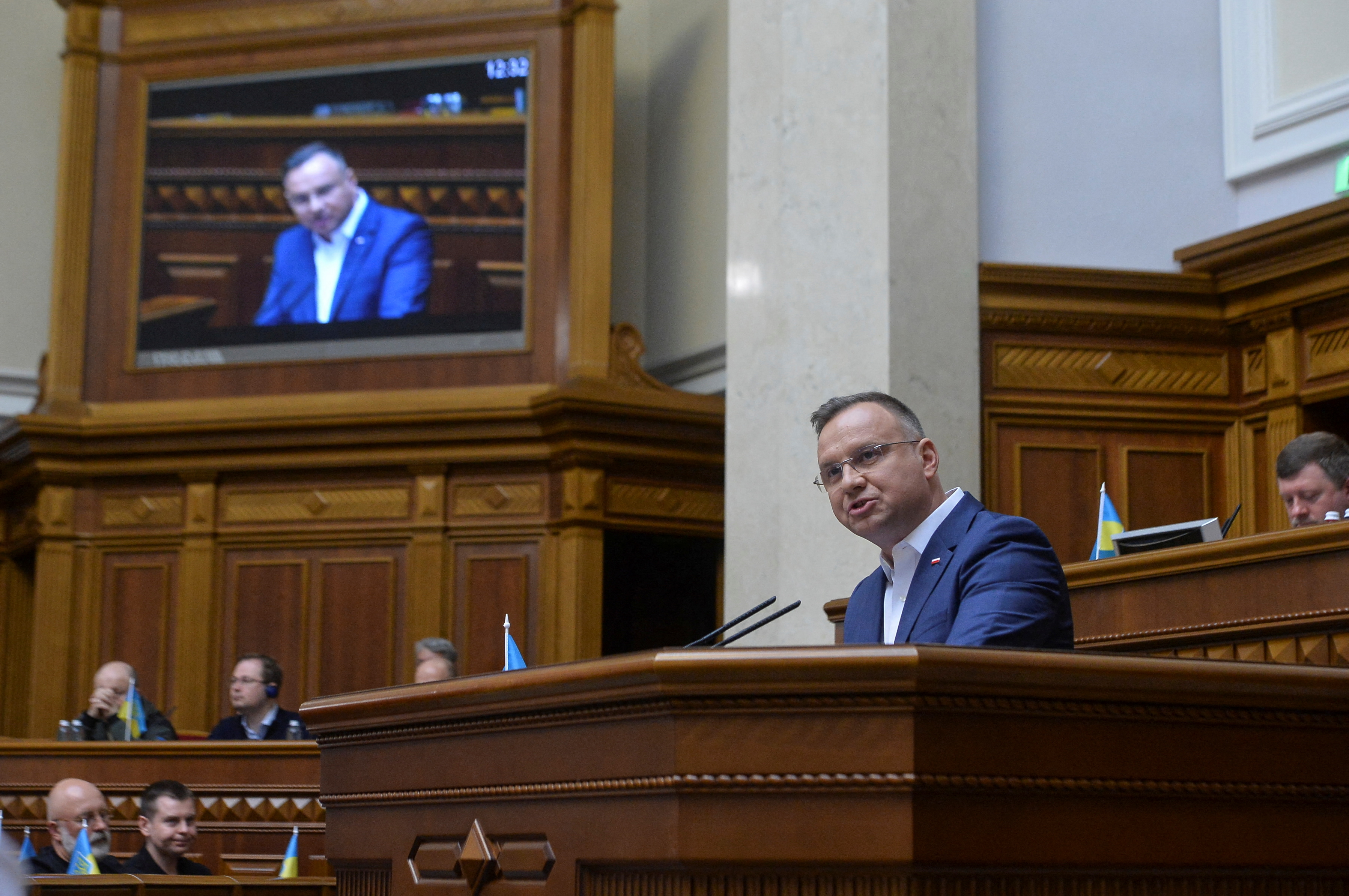 Polish President Duda attends a session of Ukrainian parliament in Kyiv