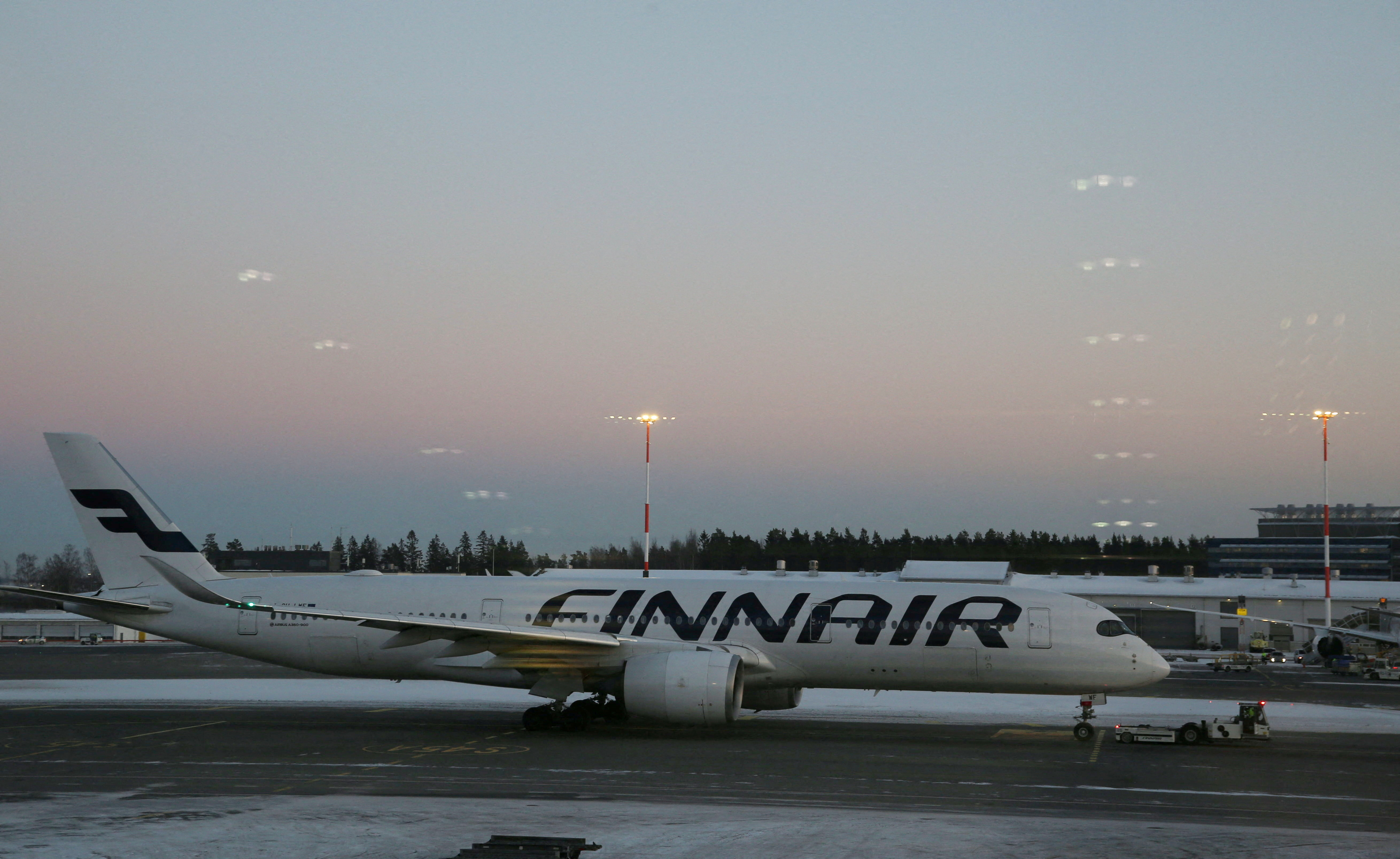 Finnair plane is seen on the tarmac at Helsinki-Vantaa airport in Vantaa
