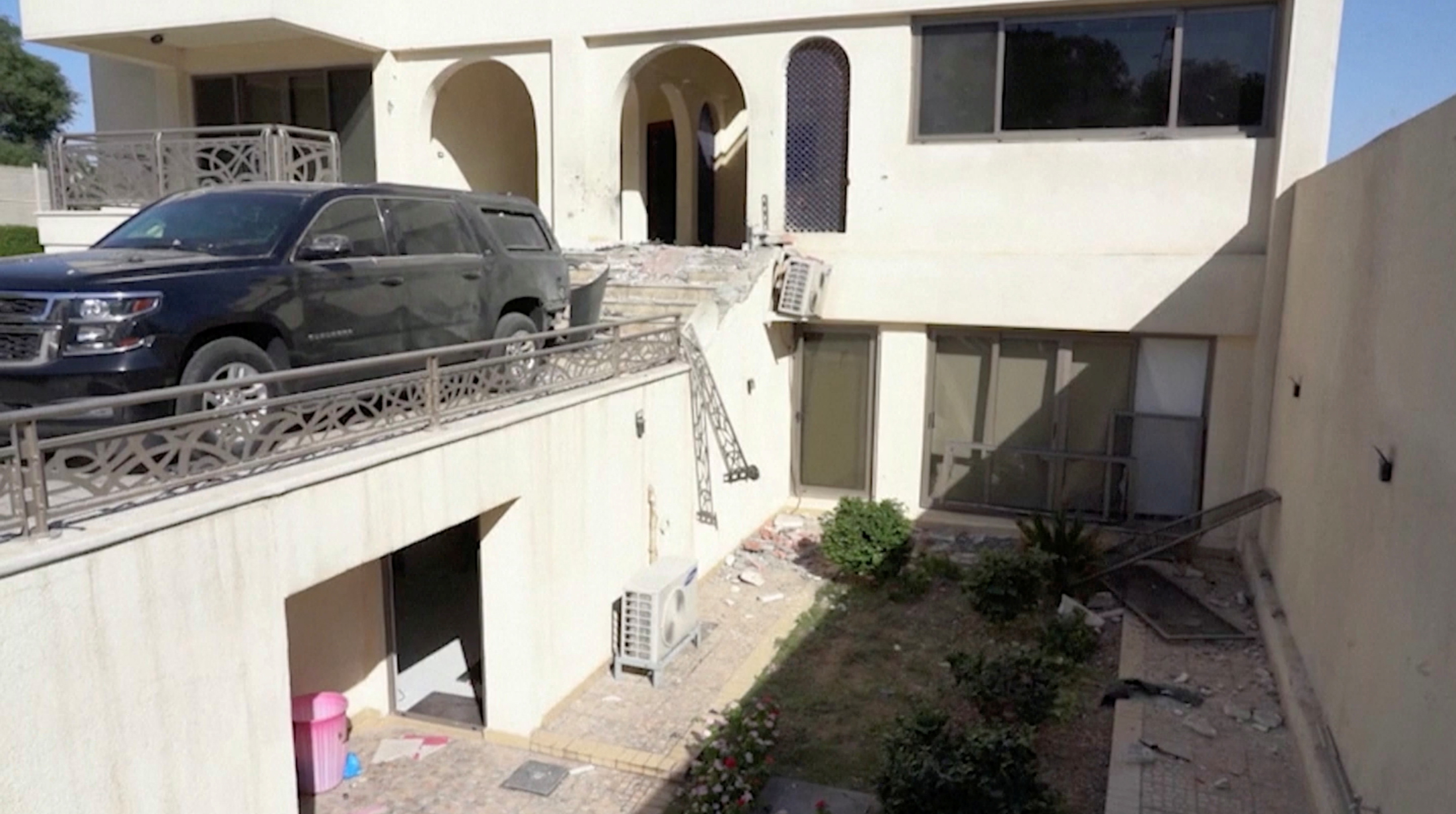 Destruction at Iraqi PM residence following drone attack, in Baghdad