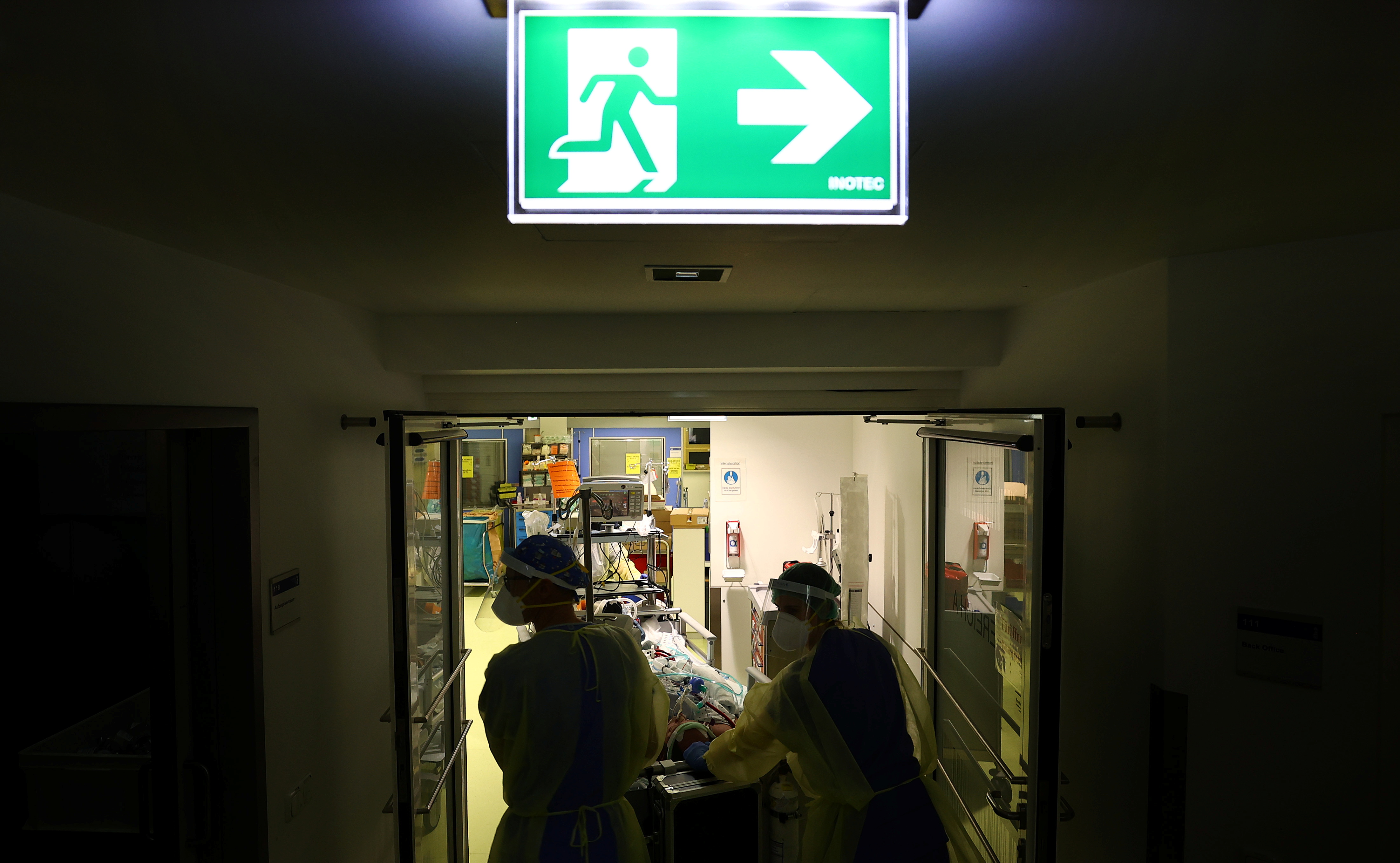 Patients are treated at the coronavirus disease ICU in Darmstadt