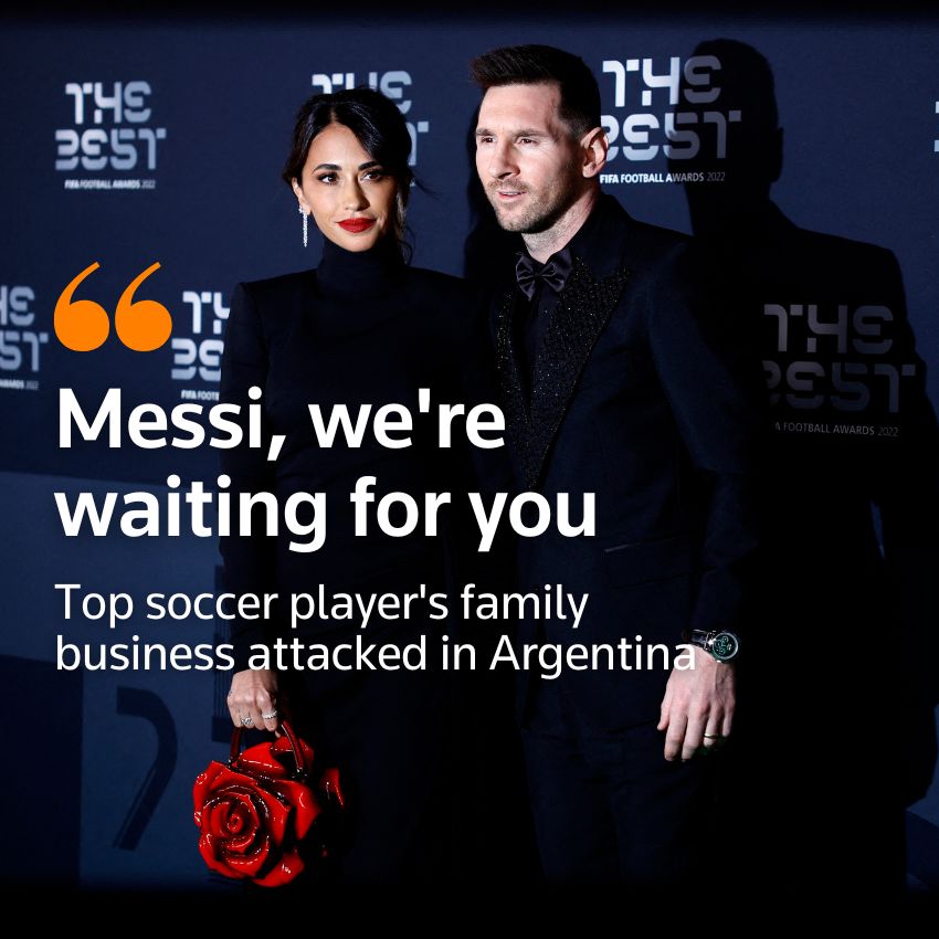 "Messi, te esperamos", amenaza tras ataque a empresa familiar