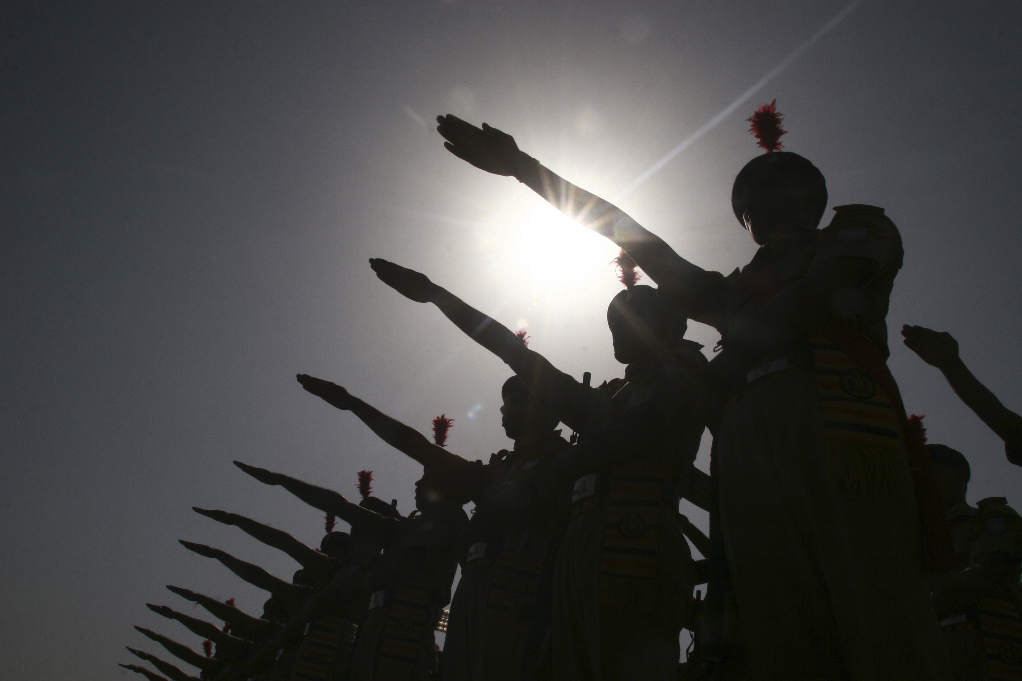Newly raised recruits of Indo-Tibetan Border Police take pledge during their passing out parade ceremony in Chandigarh
