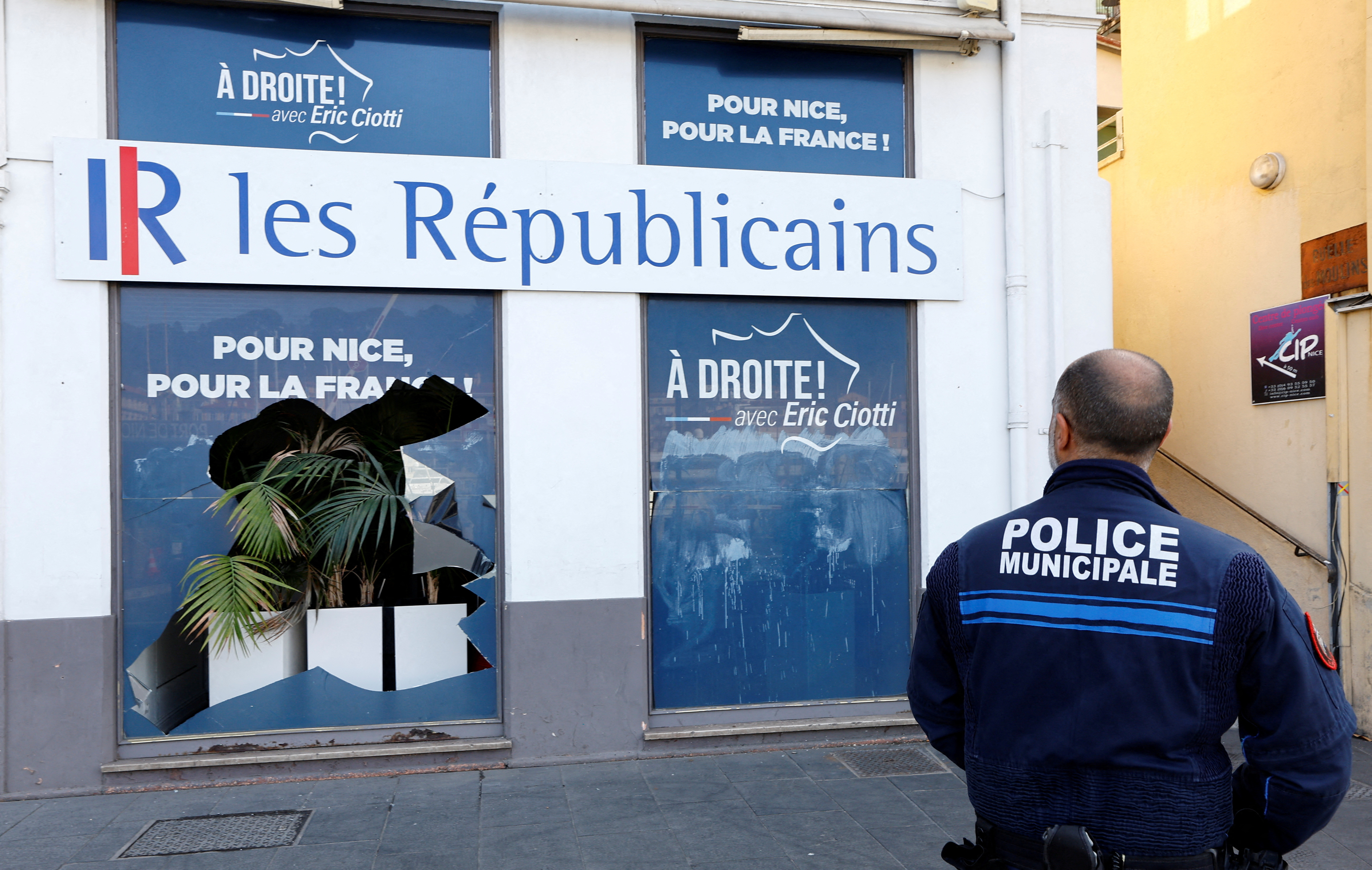 Leader of Les Republicains Eric Ciotti's office vandalized during night in Nice