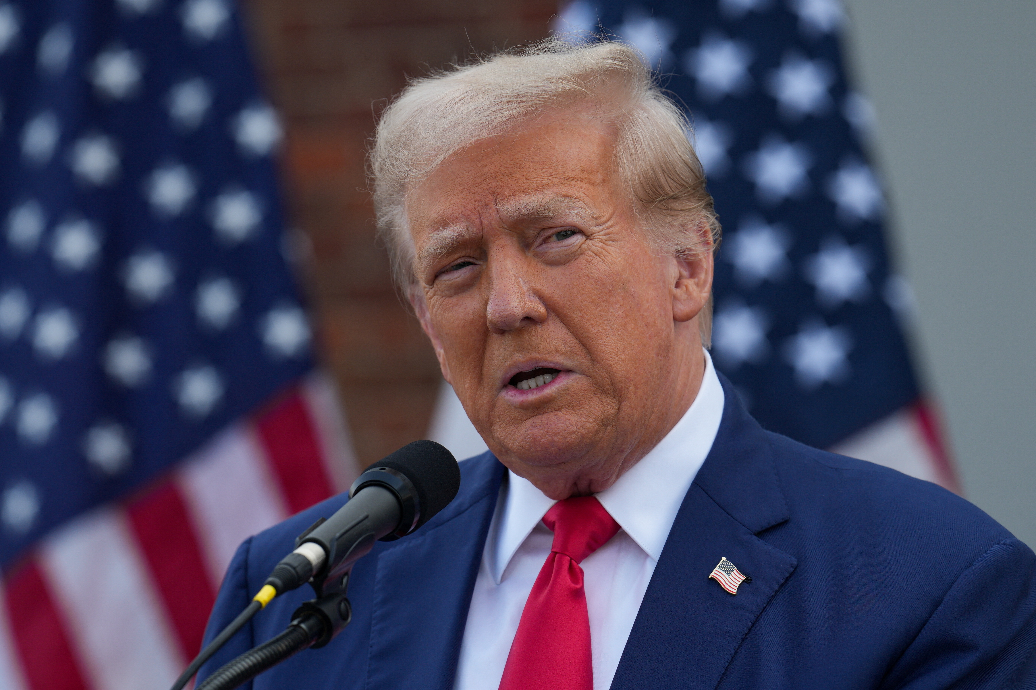 Republican presidential nominee and former U.S. President Donald Trump holds a press conference in Bedminster