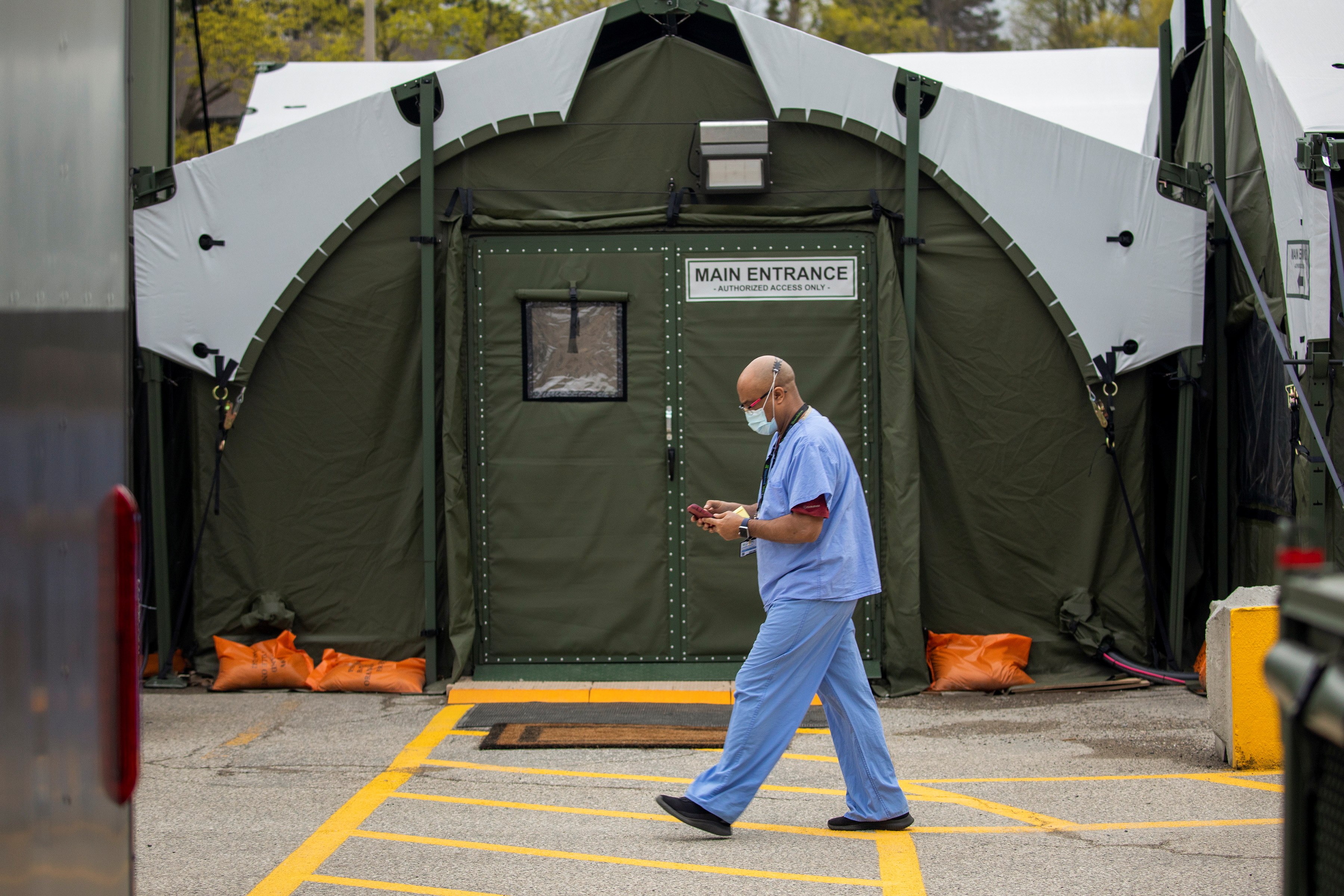 A field hospital to house patients recovering from coronavirus disease (COVID-19) at Sunnybrook Hospital in Toronto