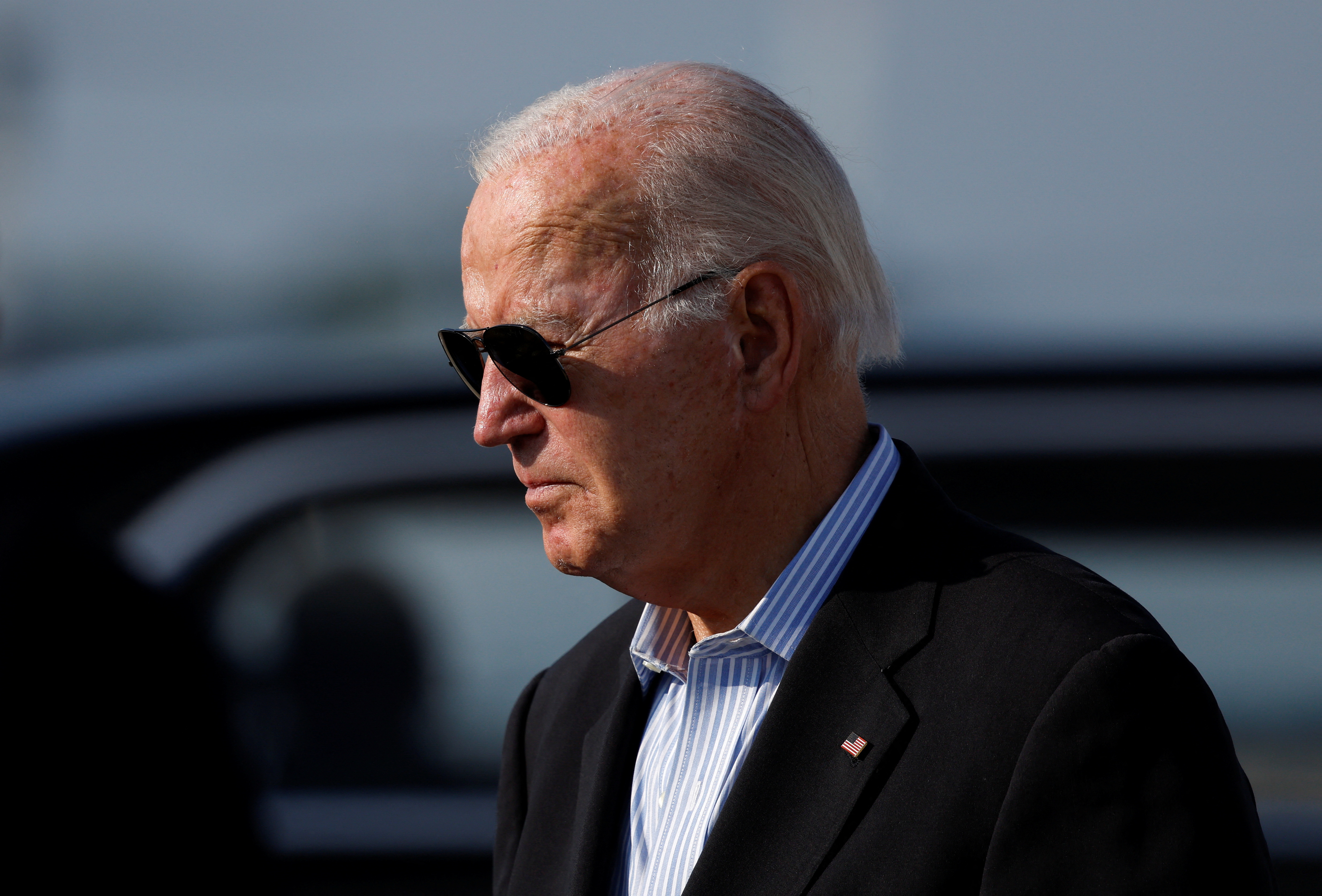 U.S. President Joe Biden disembarks Air Force One at Joint Base Andrews