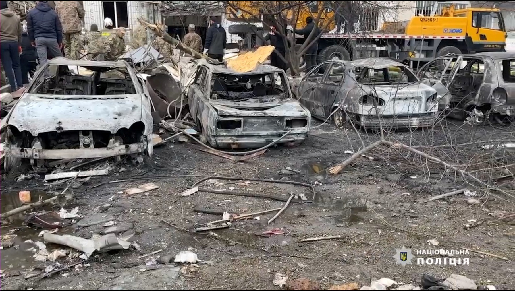 Aftermath of a Russian missile attack in Uman
