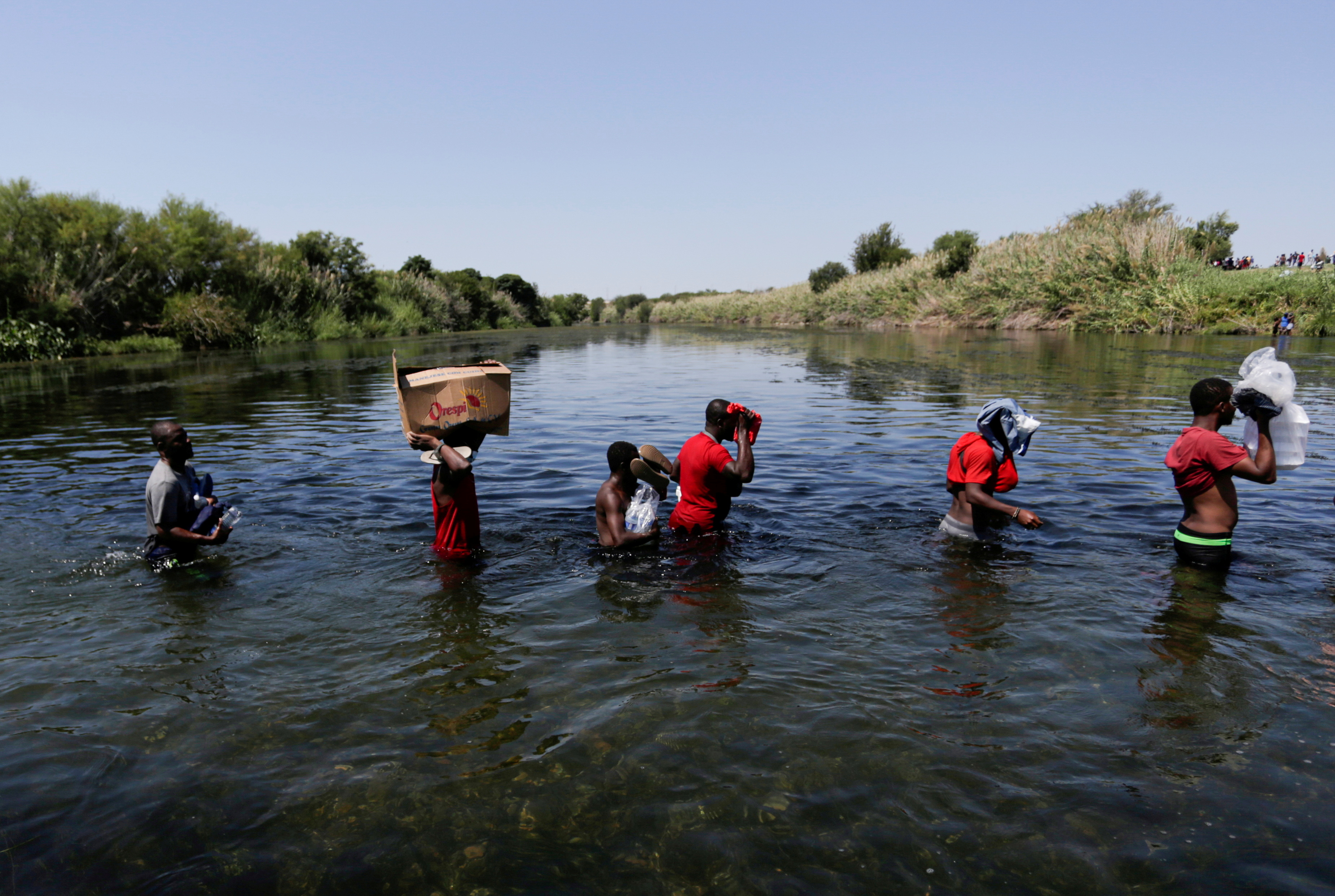 Migrants seeking asylum in the U.S. in Ciudad Acuna, Mexico
