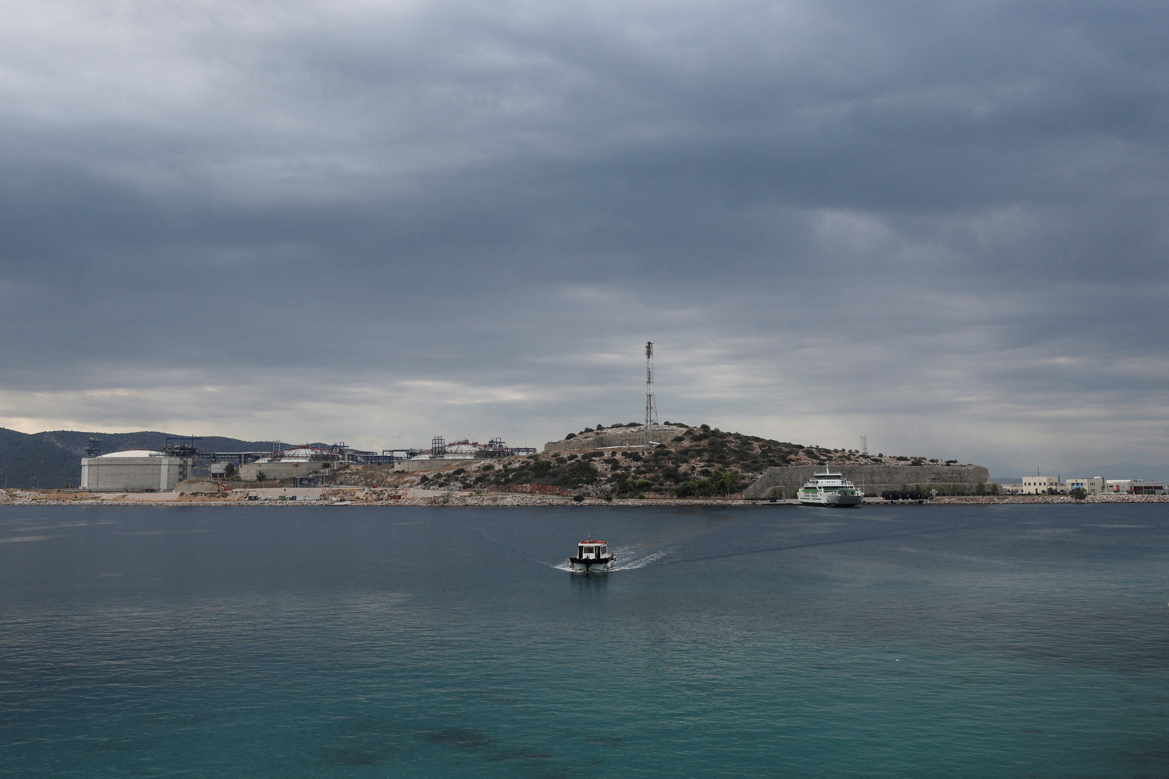 Greek gas operator DESFA LNG terminal, on the islet of Revithoussa