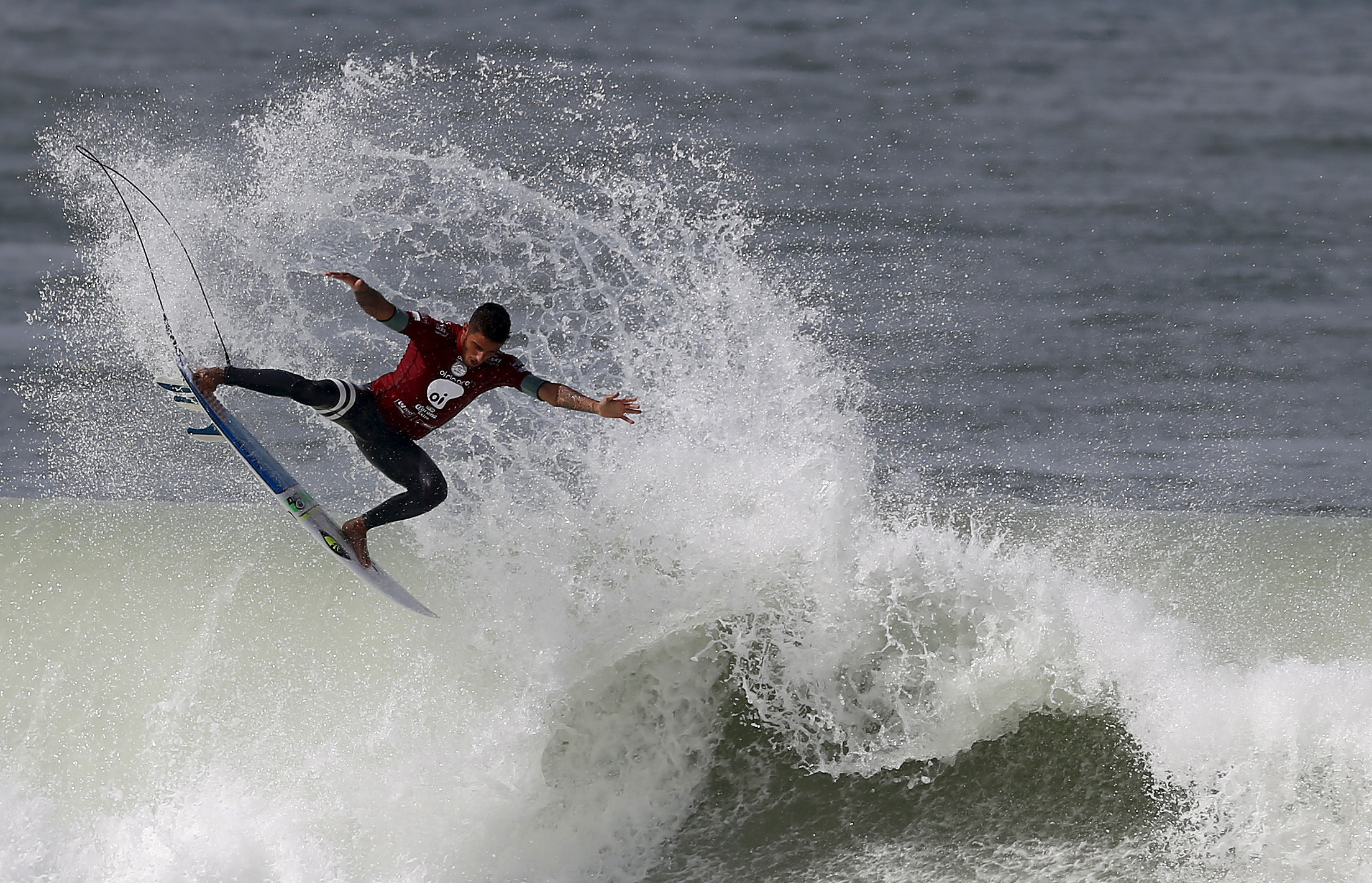 Toledo of Brazil surfs to win his semifinal of the men's World Surf League Rio Pro championship in Rio de Janeiro