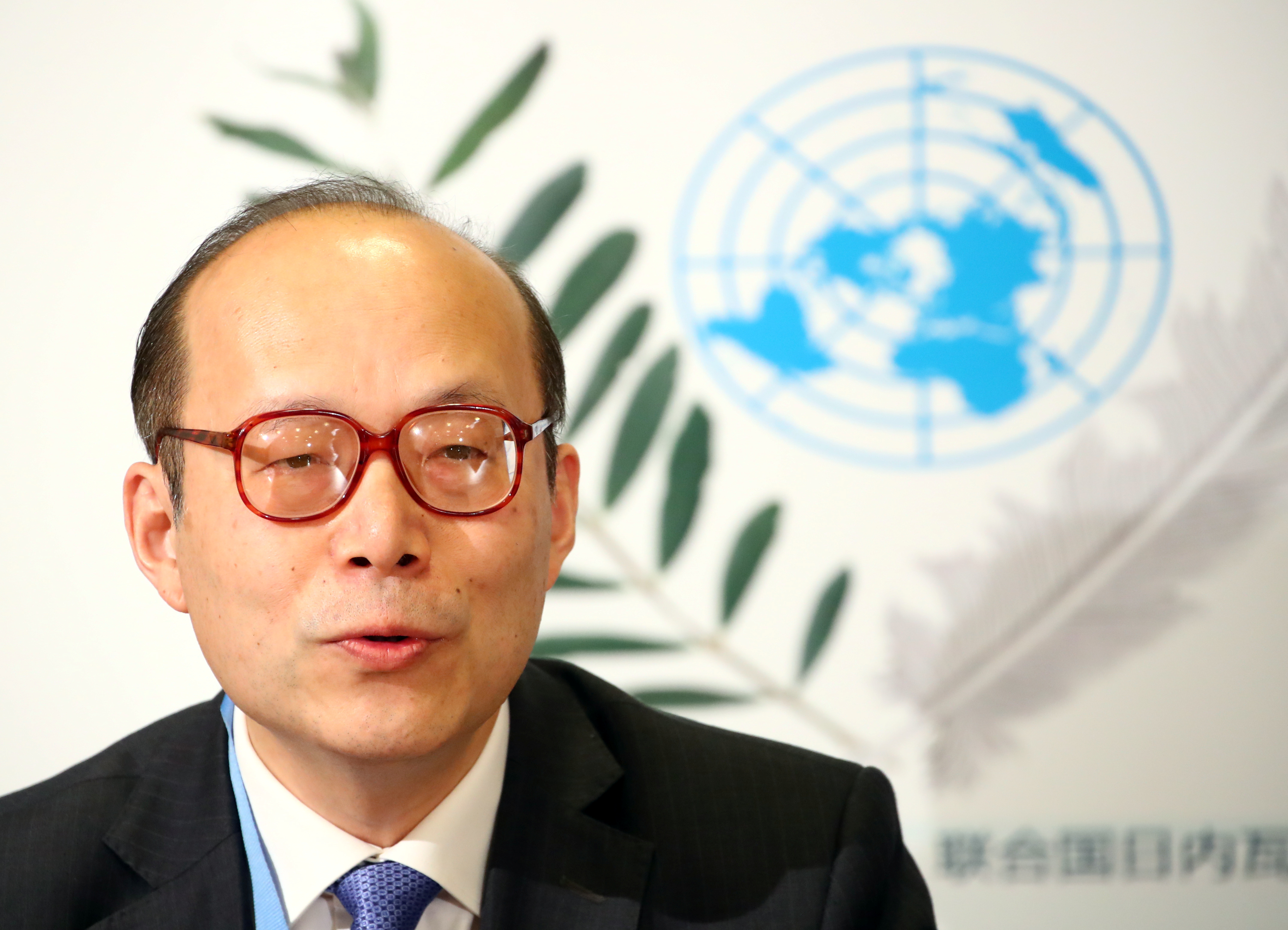 Ambassador of China to the UN Xu attends a news conference on coronavirus in Geneva