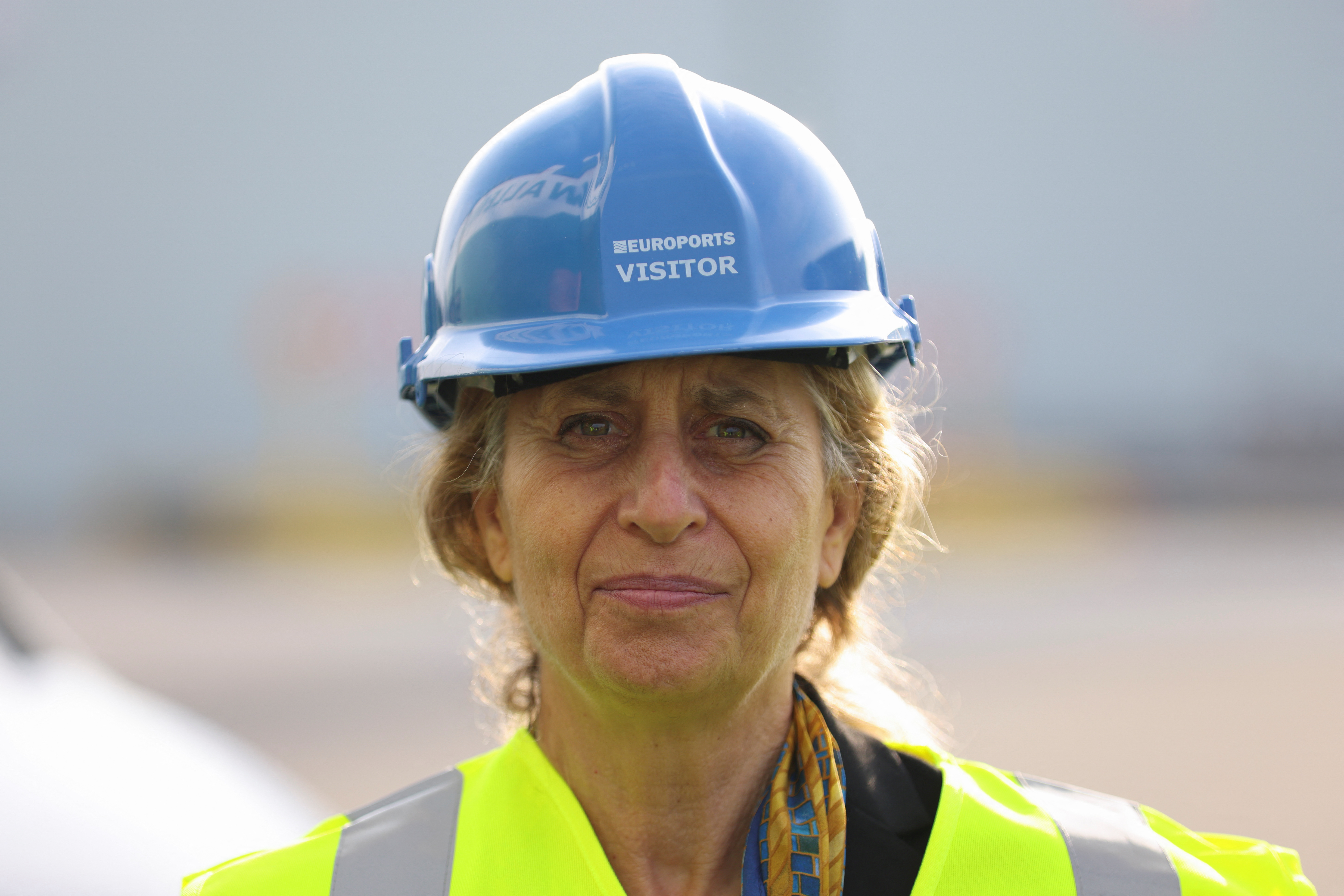 Carol A. Petsonk of U.S. Department of Transportation visits cargo ship set to deliver military supplies to Ukraine, in Antwerp
