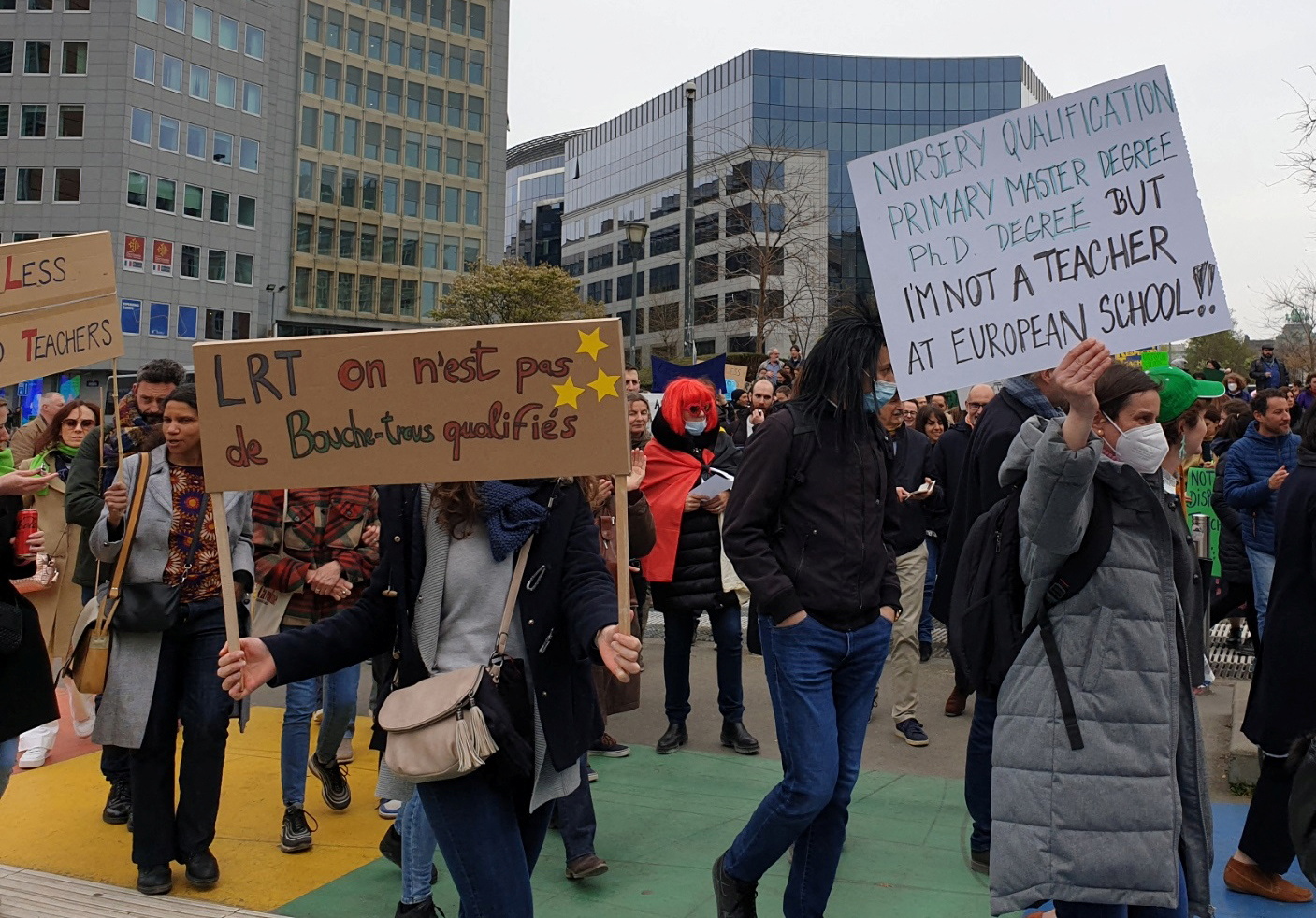 European schools teachers protest march against working conditions in Brussels