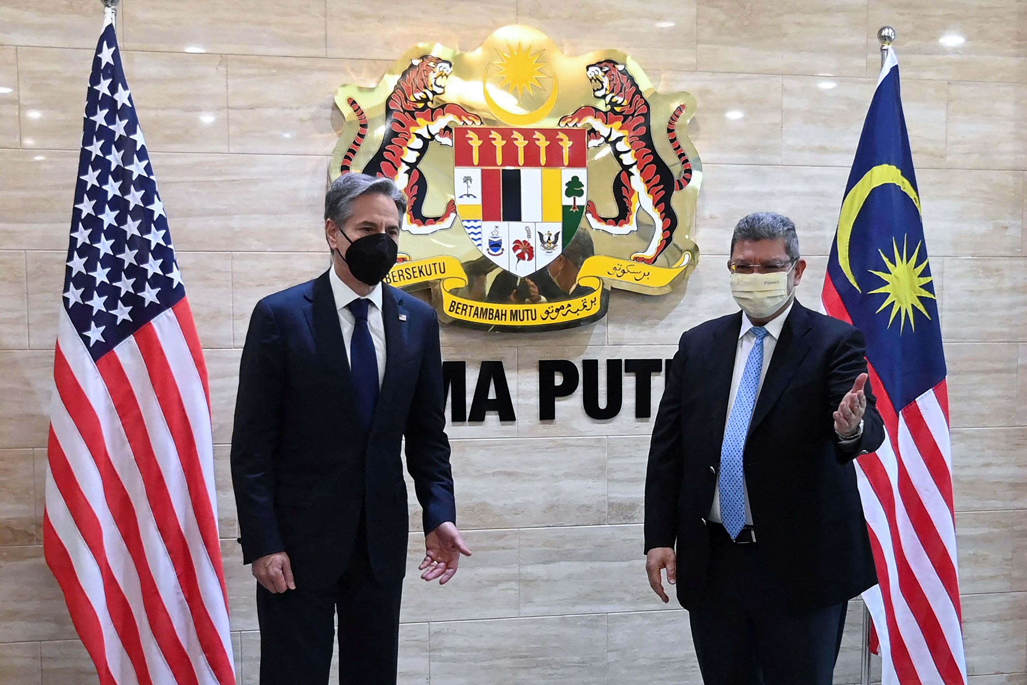U.S. Secretary of State Antony Blinken meets with Malaysian Foreign Affairs Minister Saifuddin Abdullah in Putrajaya