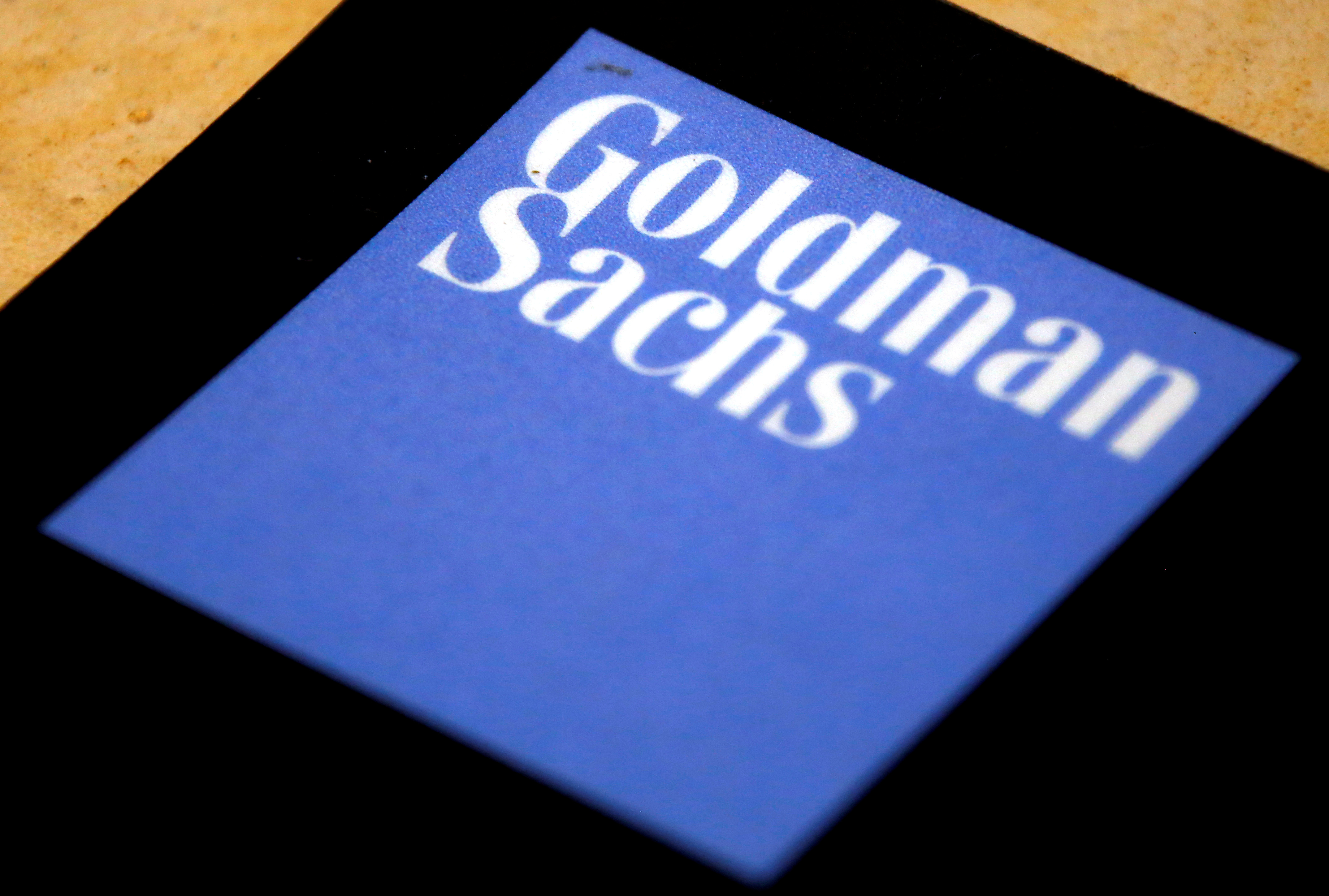 The logo of Goldman Sachs is displayed in their office located in Sydney