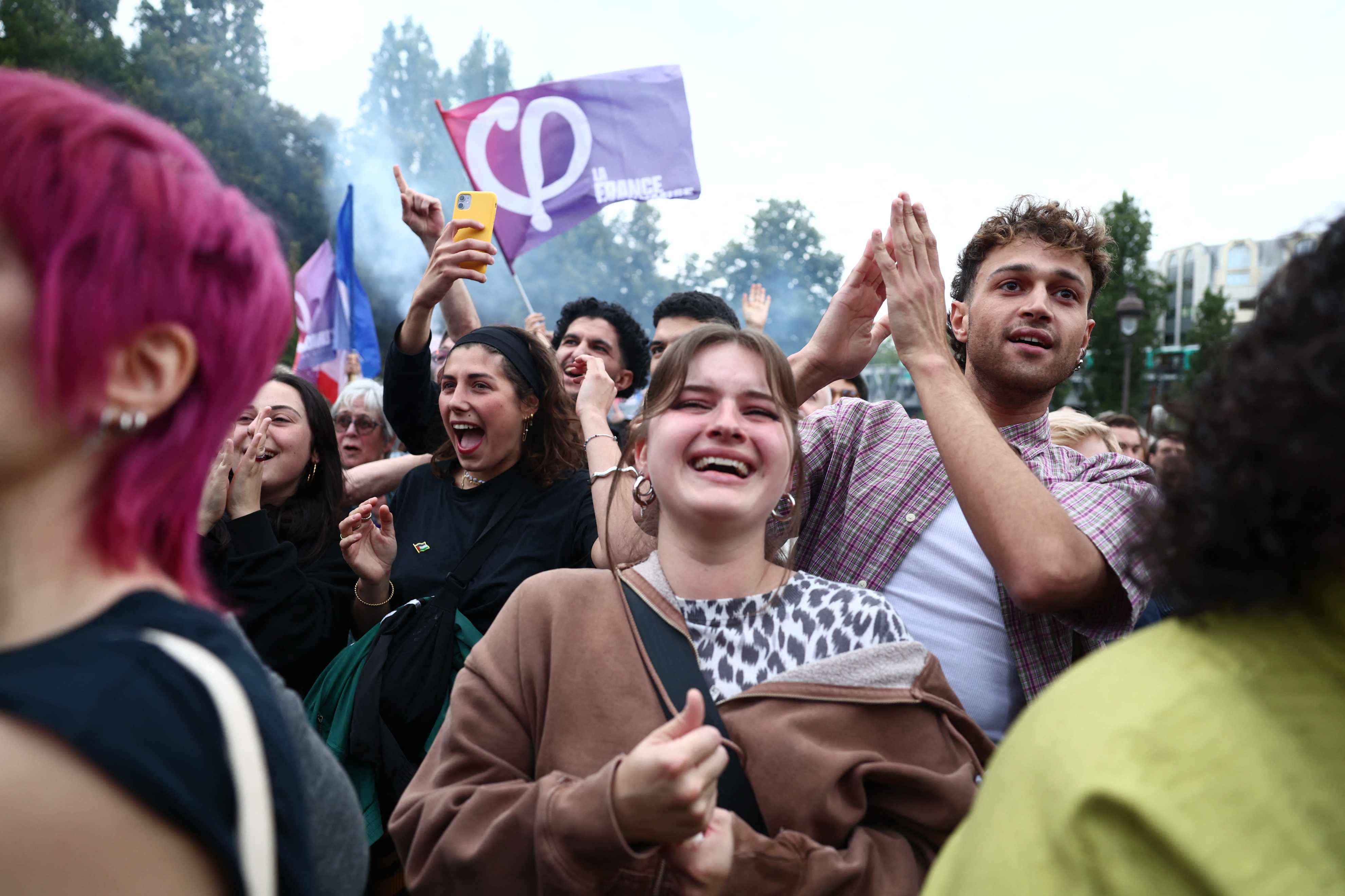 La France Insoumise party reacts after second round results of the 2024 snap legislative elections