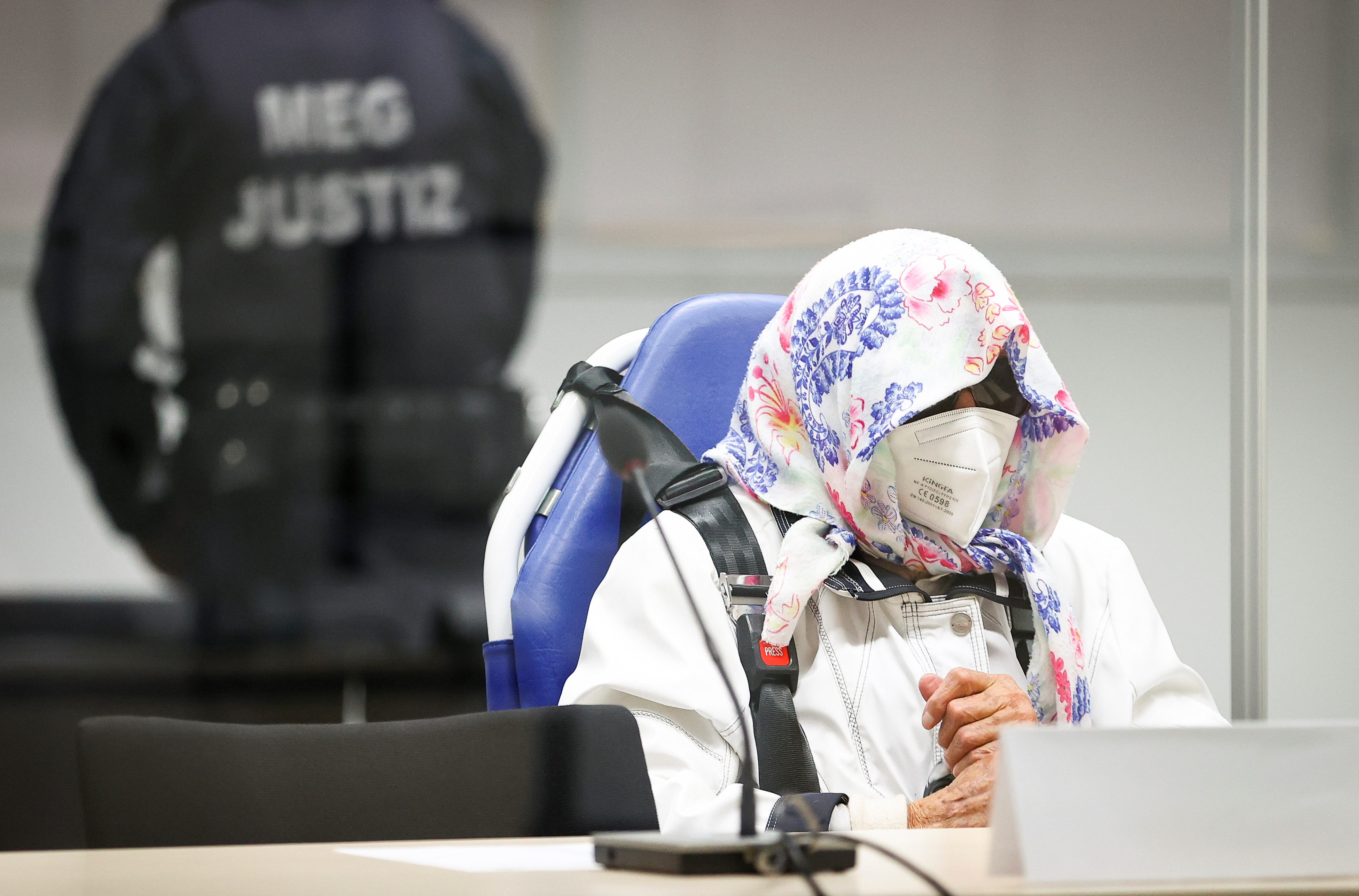 Irmgard Furchner, former secretary to the SS commander of the Stutthof concentration camp, attends a trial, in Itzehoe