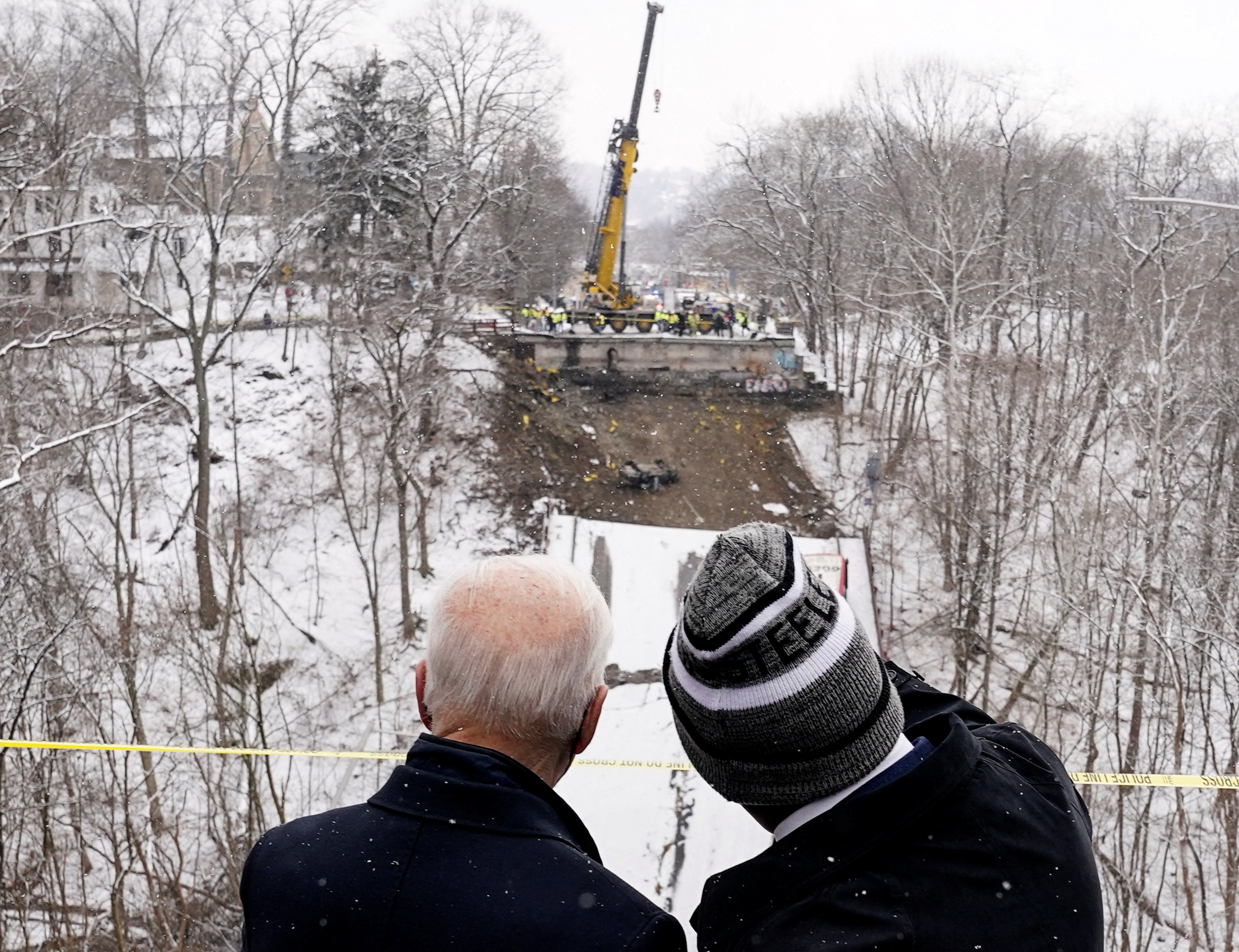 U.S. President Joe Biden visits bridge collapse site in Pittsburgh, Pennsylvania