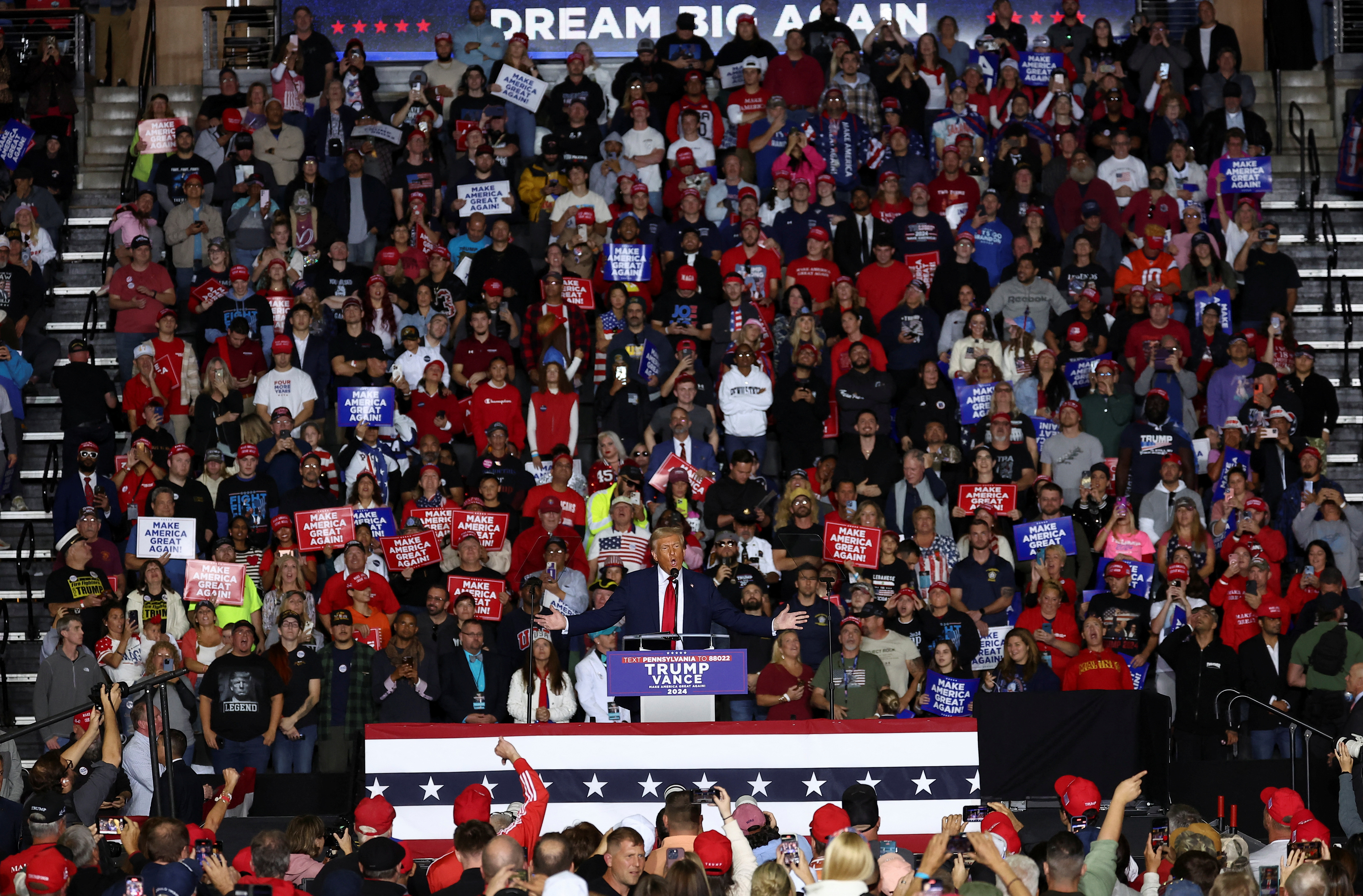 Republican presidential nominee and former U.S. President Donald Trump holds a rally in Allentown