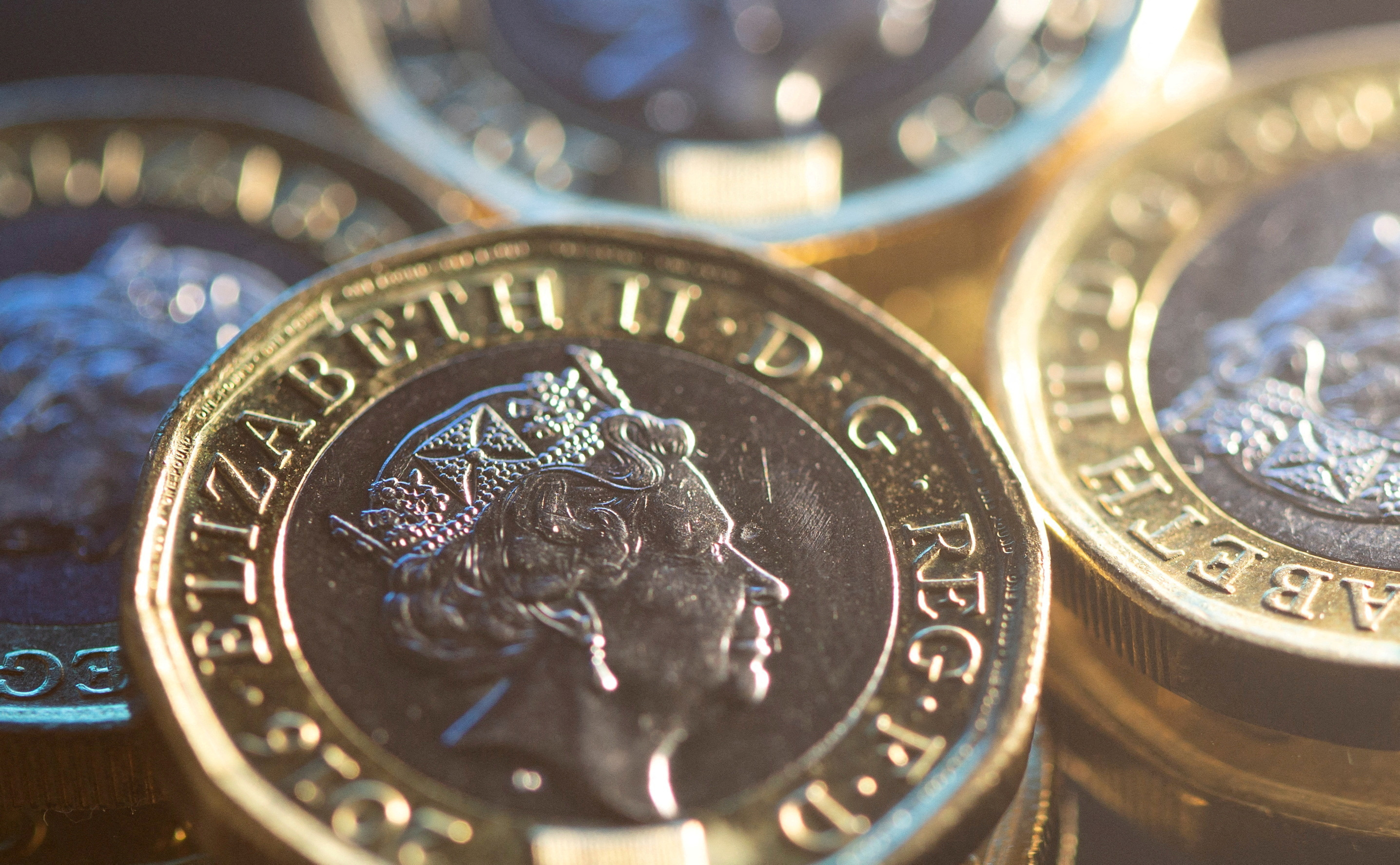 British pound coins are seen in this illustration
